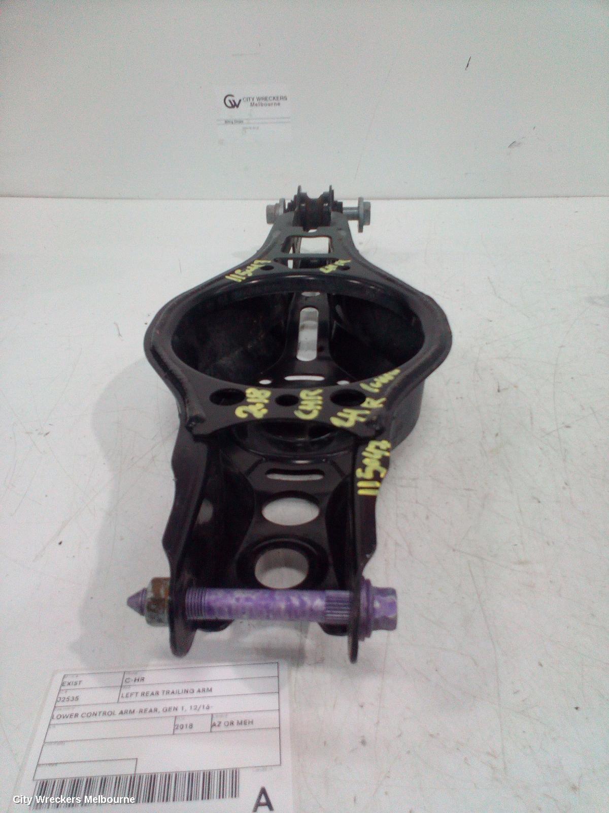 TOYOTA C-HR LEFT REAR TRAILING ARM, LOWER CONTROL ARM-REAR, GEN 1, 12/2016 ONWARDS
