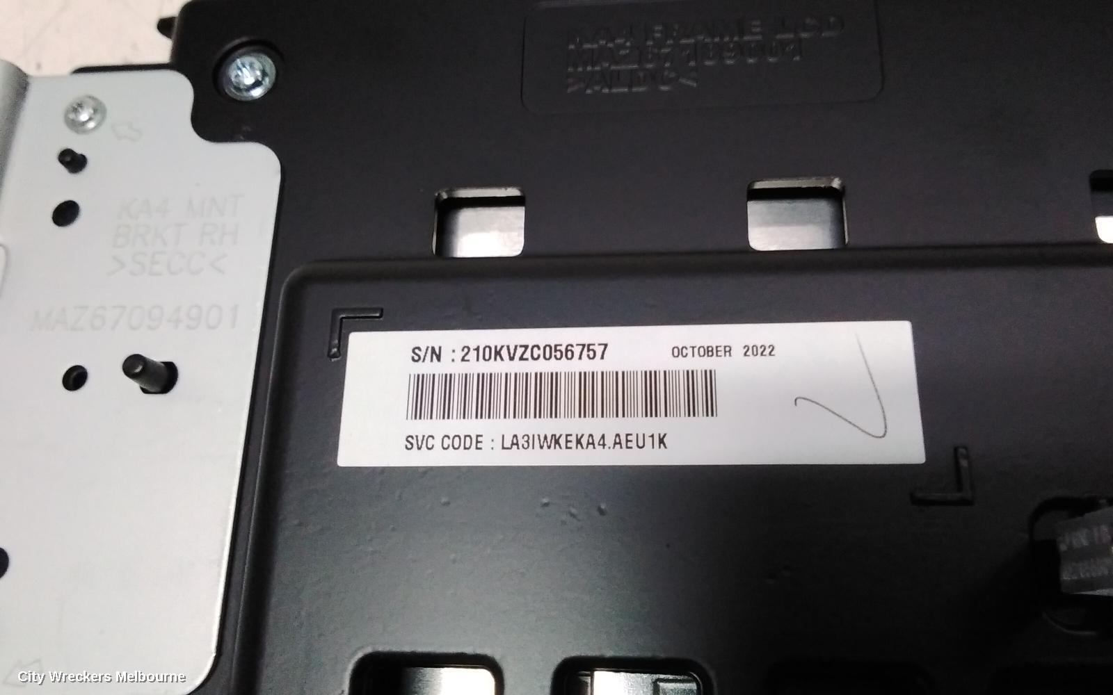 KIA CARNIVAL/GRAND CARNIVAL RADIO/CD/DVD/SAT/TV, HEAD UNIT, W/ SAT NAV TYPE, KA4, 10/2020 - 01/2024