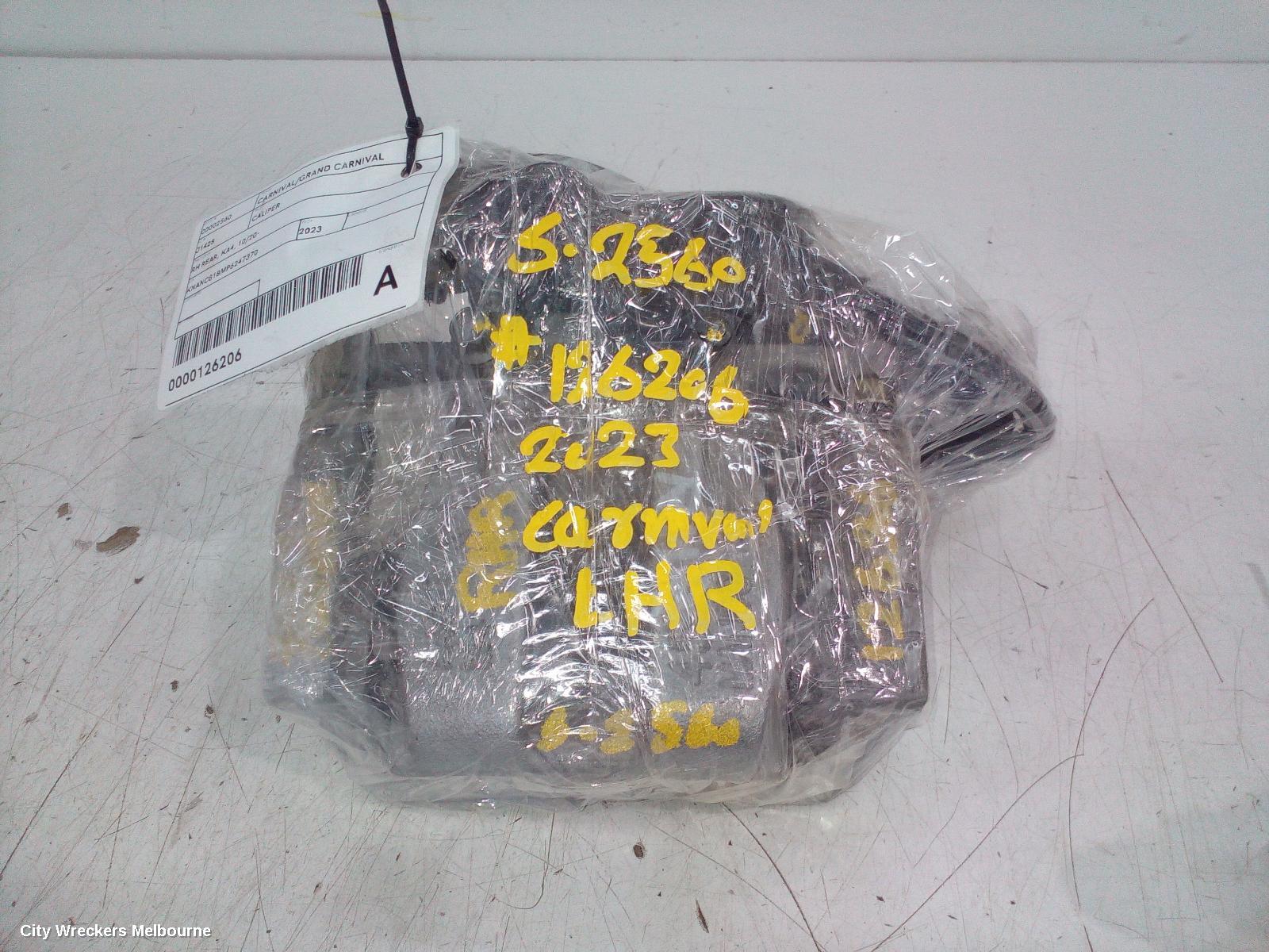 KIA CARNIVAL/GRAND CARNIVAL CALIPER, RH REAR, KA4, 10/2020 ONWARDS