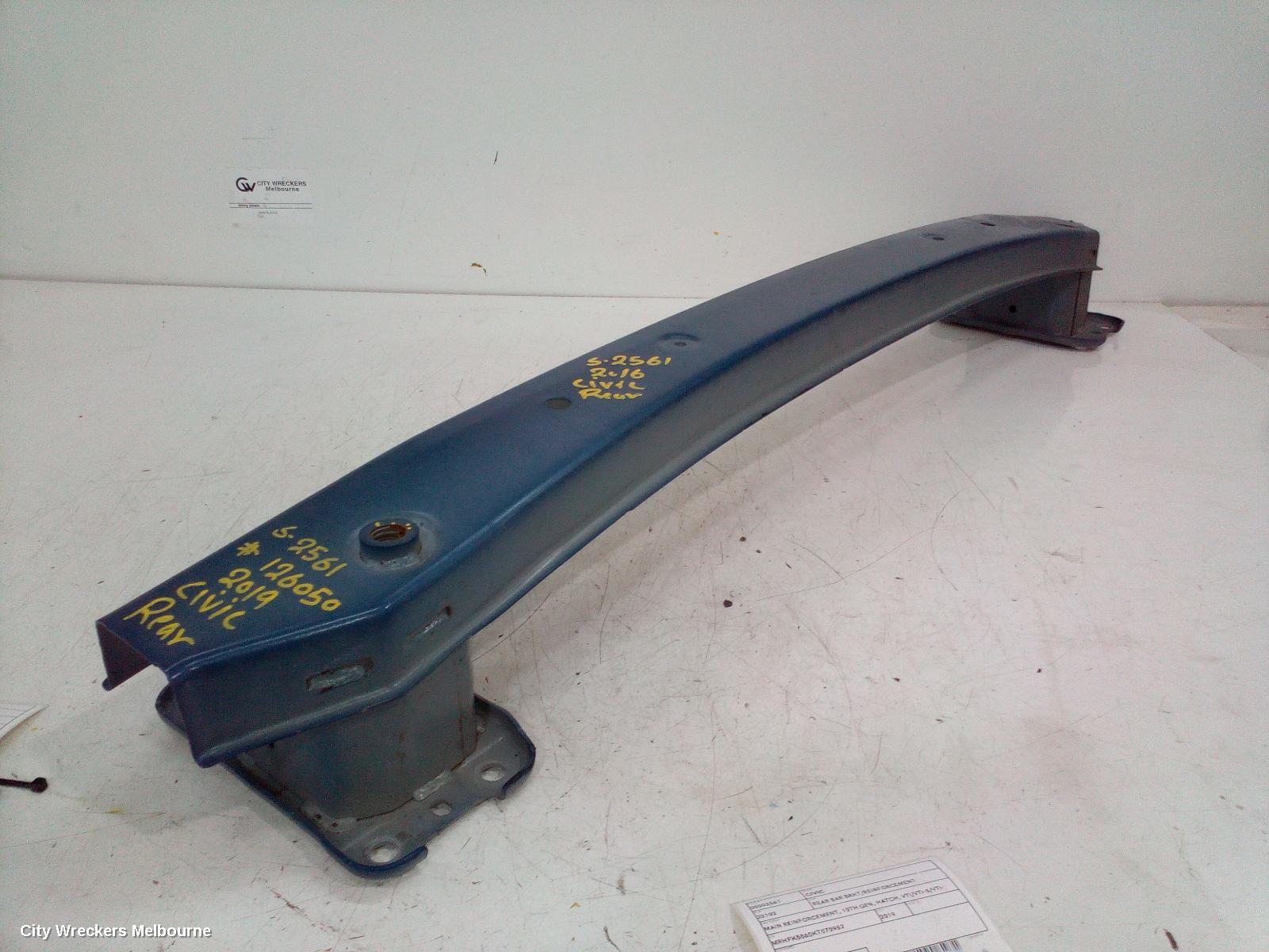 HONDA CIVIC R/BAR BRACKET/REINFO, MAIN REINFORCEMENT, 10TH GEN, HATCH, VTI/VTI-S/VTI-L/VTI-LX, 02/2017 - 08/2021