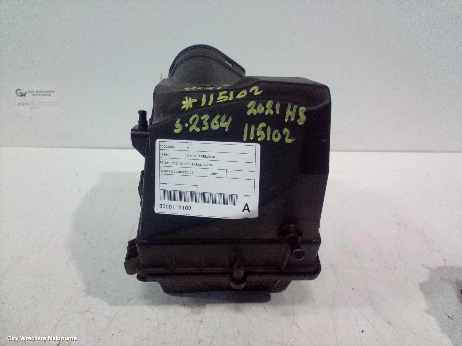 MG HS AIR CLEANER/BOX, PETROL, 2.0, TURBO, SAS23, 09/2019 ONWARDS