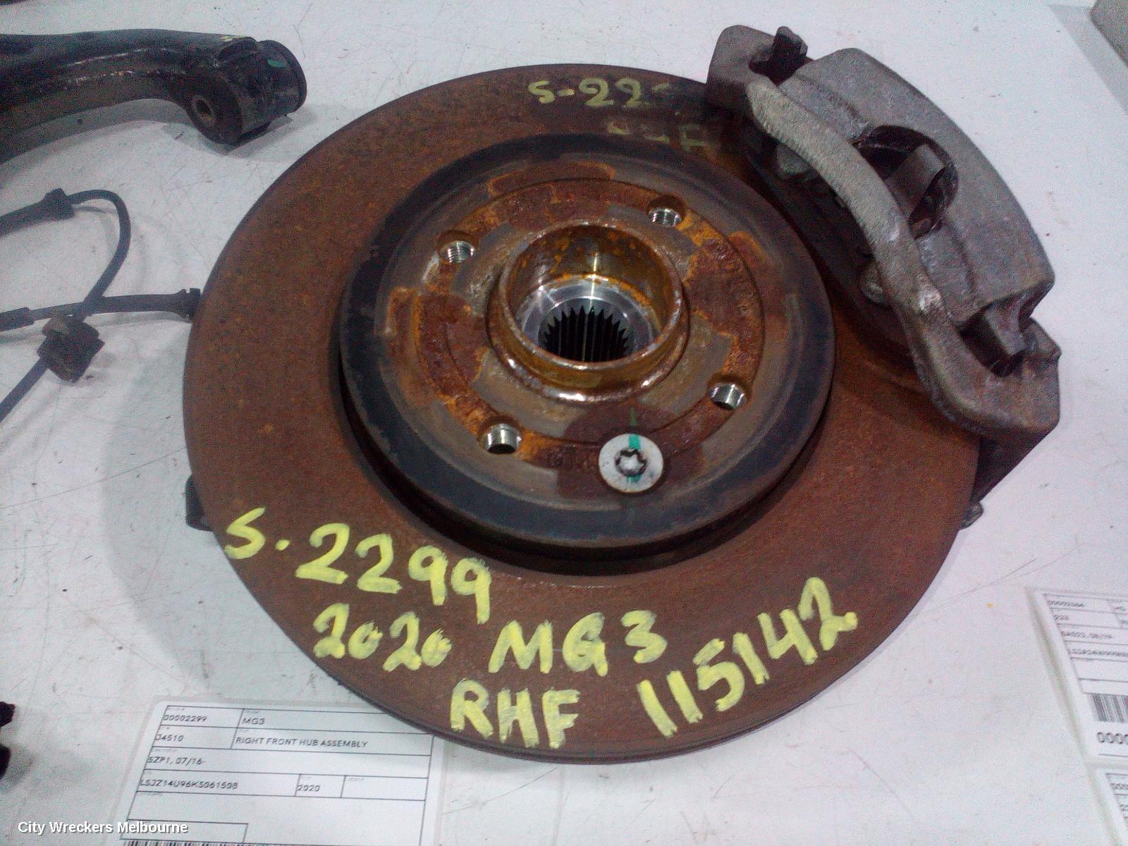 MG MG3 RIGHT FRONT HUB ASSEMBLY, SZP1, 07/2016 - 10/2024