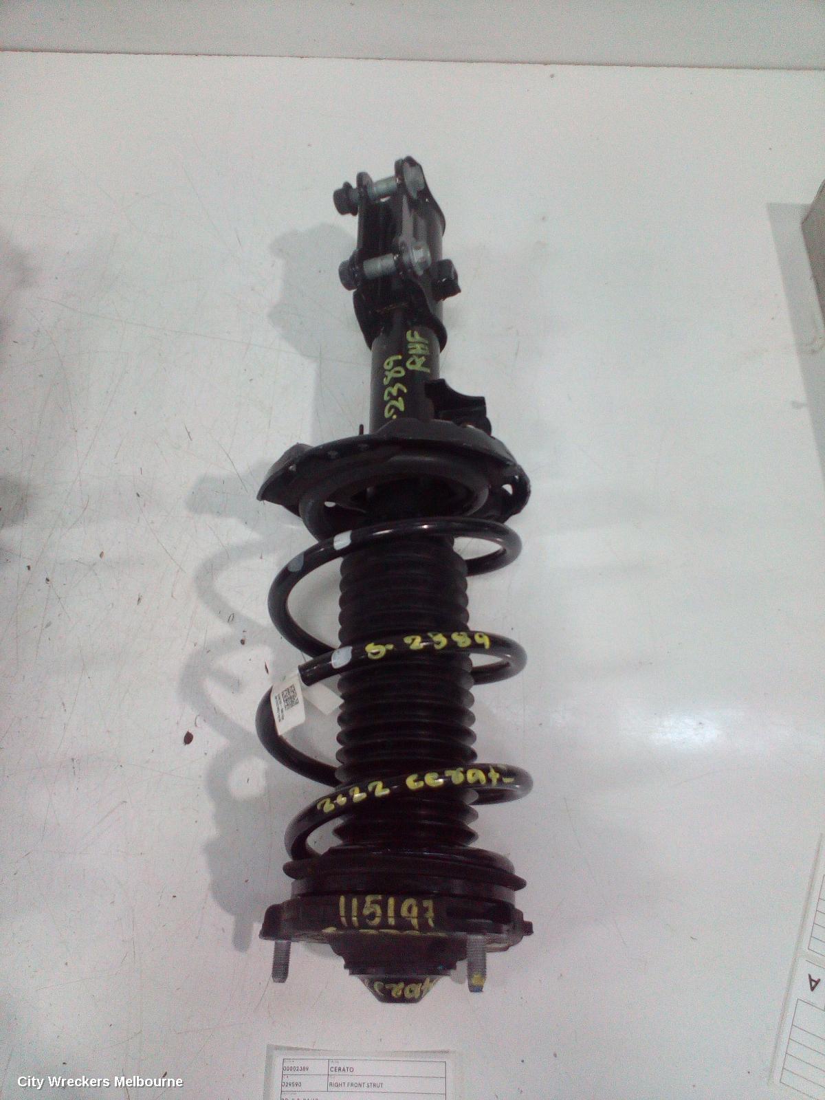 KIA CERATO RIGHT FRONT STRUT, BD, 2.0, 04/2018 ONWARDS
