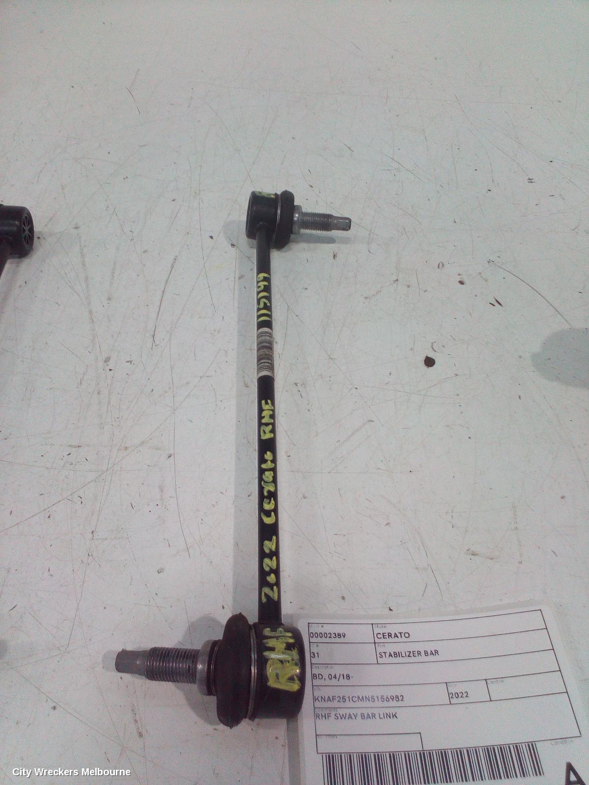 KIA CERATO STABILISER BAR, BD, 04/2018 - 09/2024