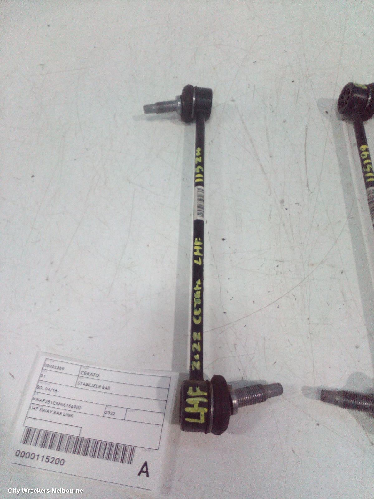 KIA CERATO STABILISER BAR, BD, 04/2018 - 09/2024