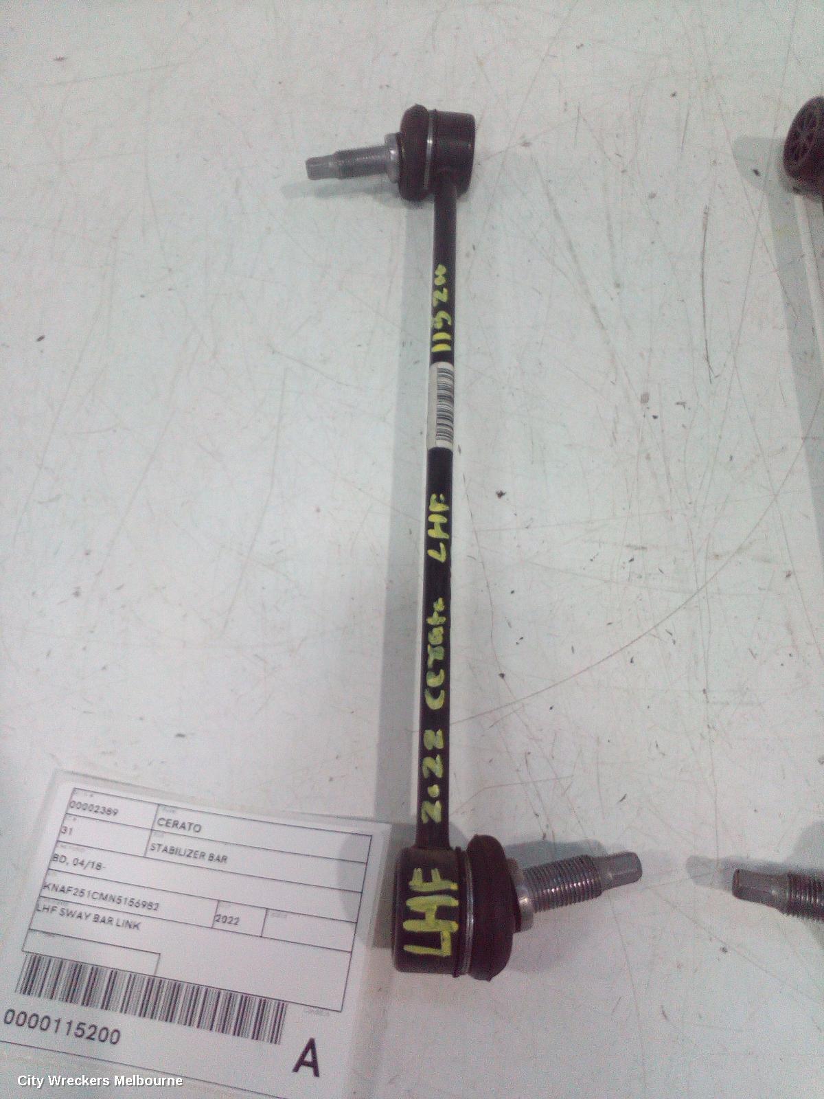 KIA CERATO STABILISER BAR, BD, 04/2018 - 09/2024