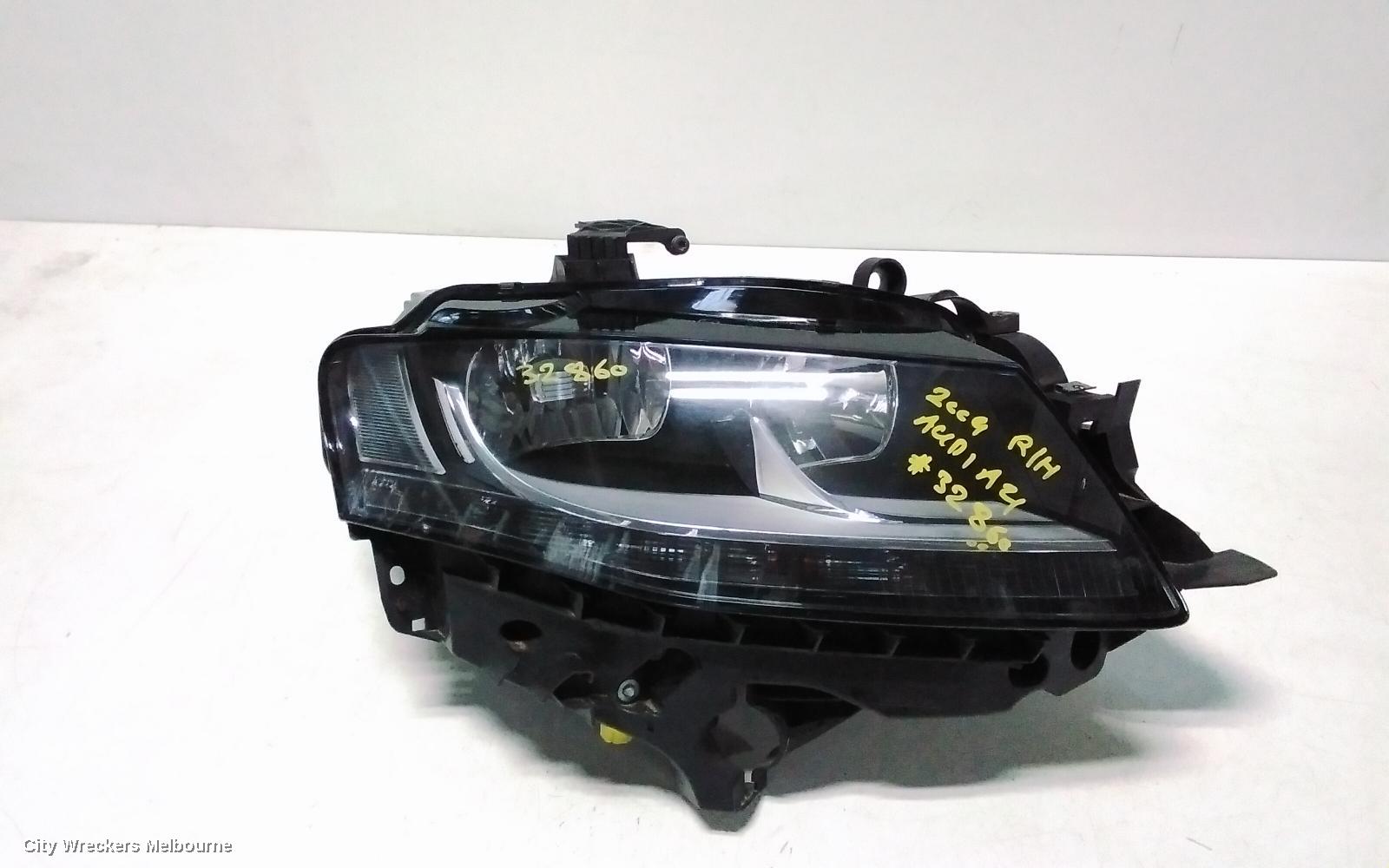 AUDI A4 RIGHT HEADLAMP, B8 8K, HALOGEN TYPE, 02/2008 - 06/2012
