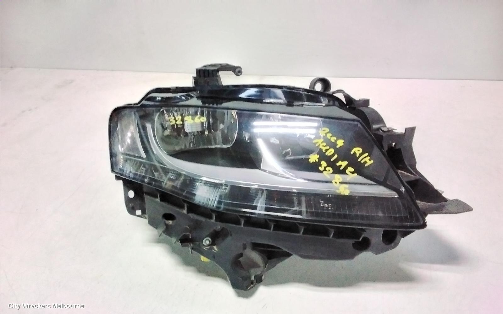 AUDI A4 RIGHT HEADLAMP, B8 8K, HALOGEN TYPE, 02/2008 - 06/2012