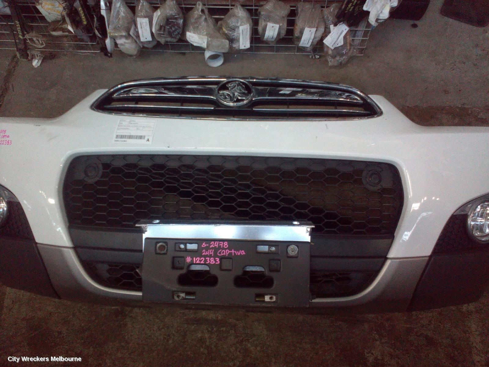 HOLDEN CAPTIVA FRONT BUMPER, BUMPER BAR (UPPER & LOWER), CG, CAPTIVA 7 (4TH VIN = C), W/ PARK SENSOR TYPE, 01/2014 - 09/2015