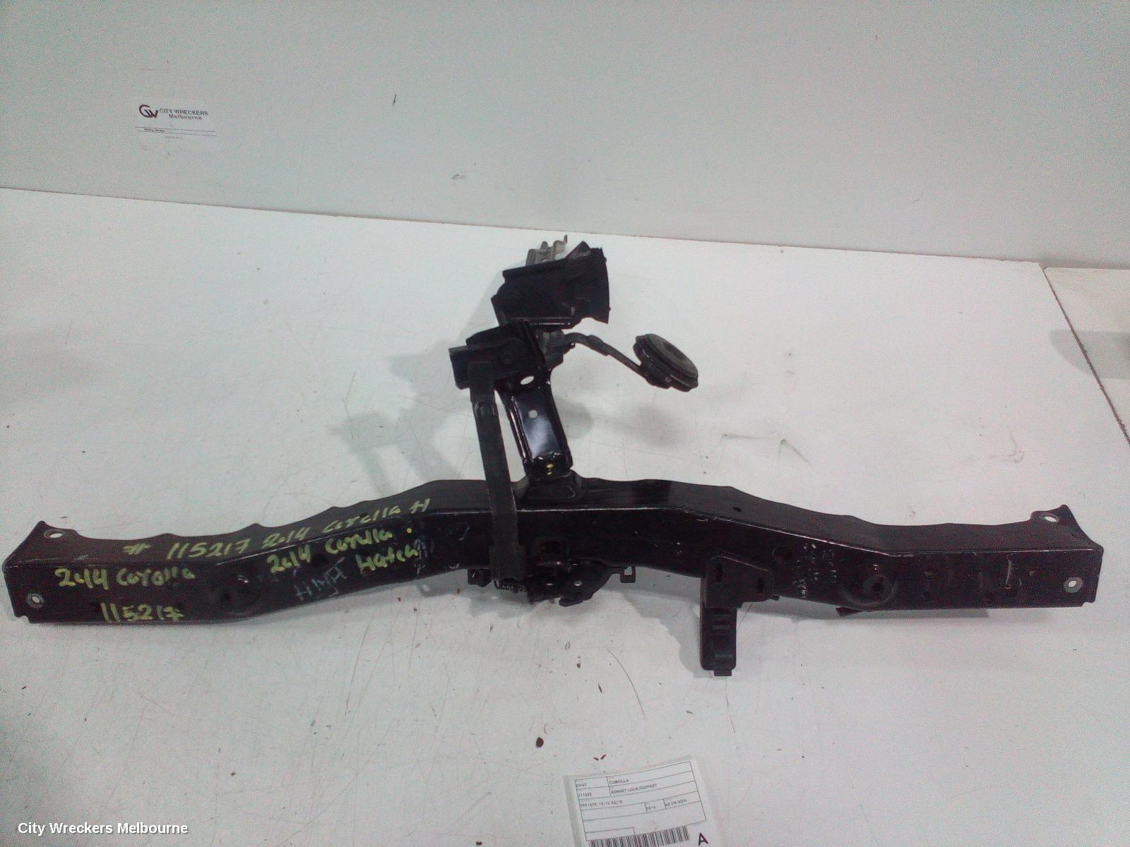 TOYOTA COROLLA BONNET LOCK/SUPPORT, ZRE182R, 10/2012 - 06/2018