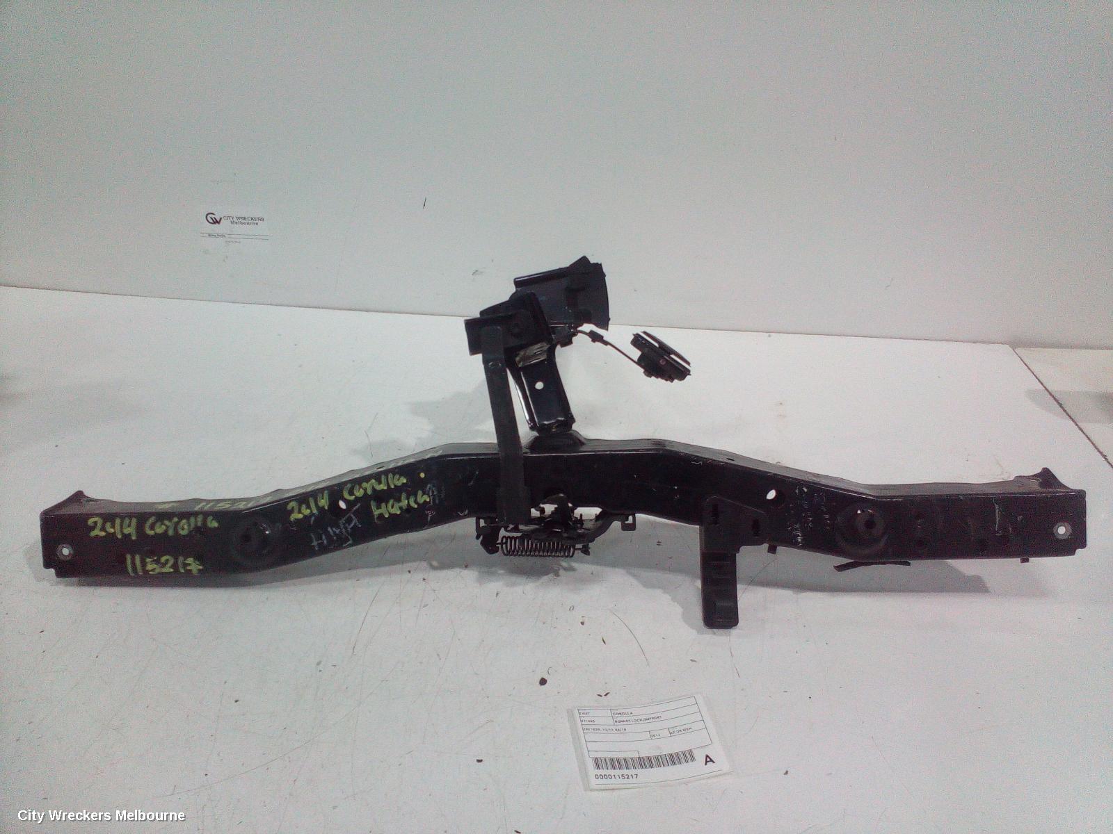 TOYOTA COROLLA BONNET LOCK/SUPPORT, ZRE182R, 10/2012 - 06/2018