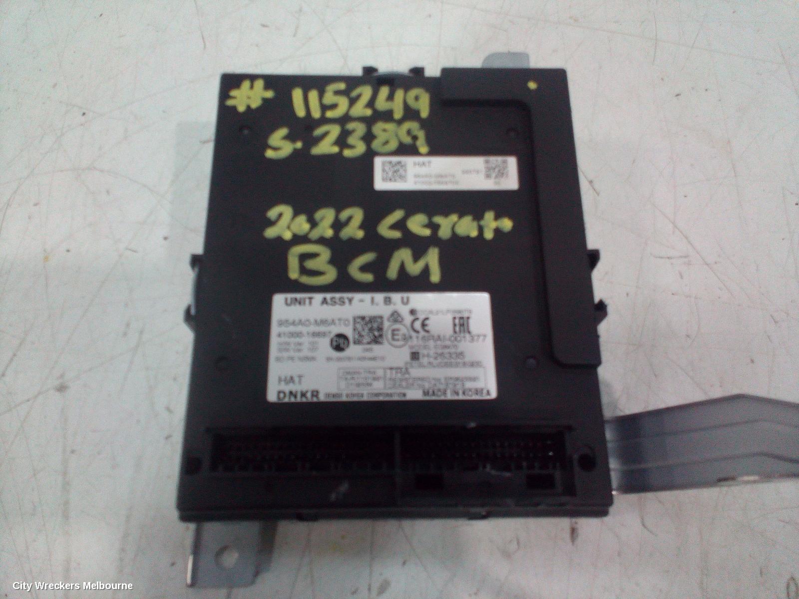 KIA CERATO, BD, 04/2018 - 09/2024, 954A0-M6ATO  BCM  : 115249