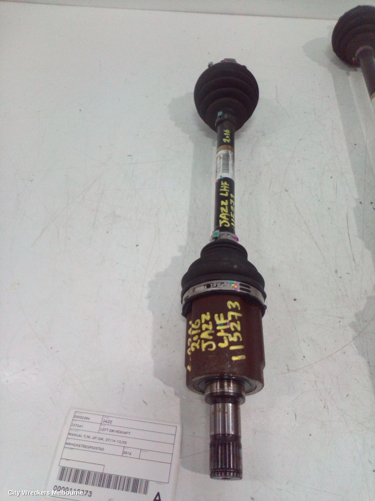 HONDA JAZZ LEFT DRIVESHAFT, MANUAL T/M, GF/GK, 07/2014 - 12/2020