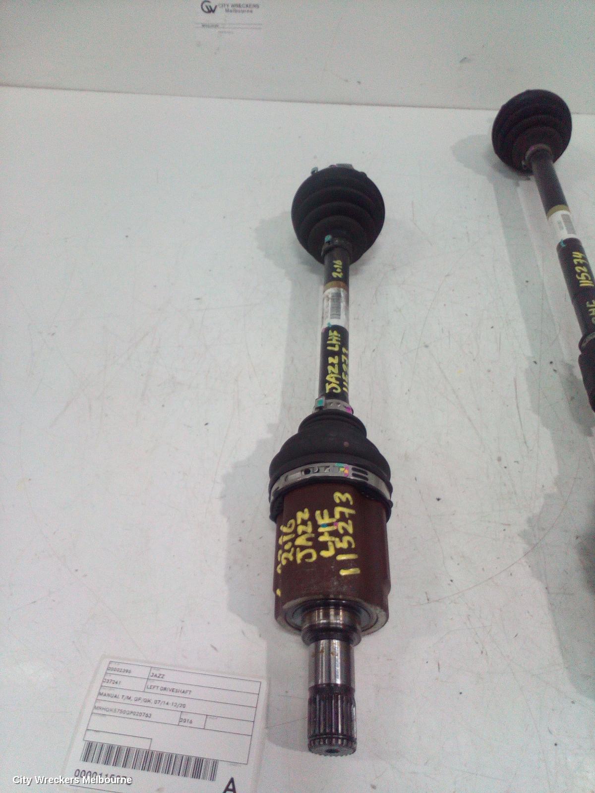 HONDA JAZZ LEFT DRIVESHAFT, MANUAL T/M, GF/GK, 07/2014 - 12/2020