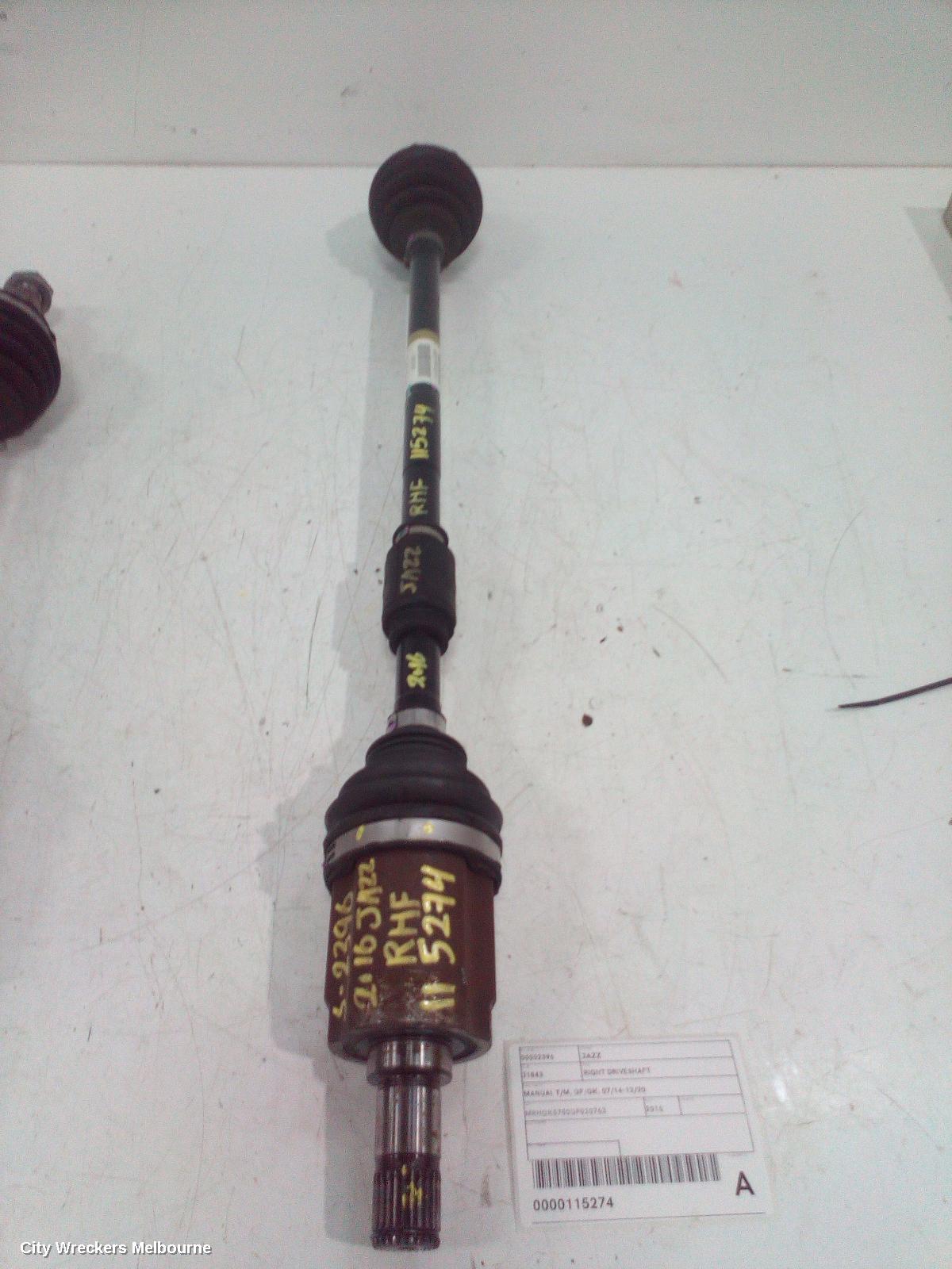 HONDA JAZZ RIGHT DRIVESHAFT, MANUAL T/M, GF/GK, 07/2014 - 12/2020