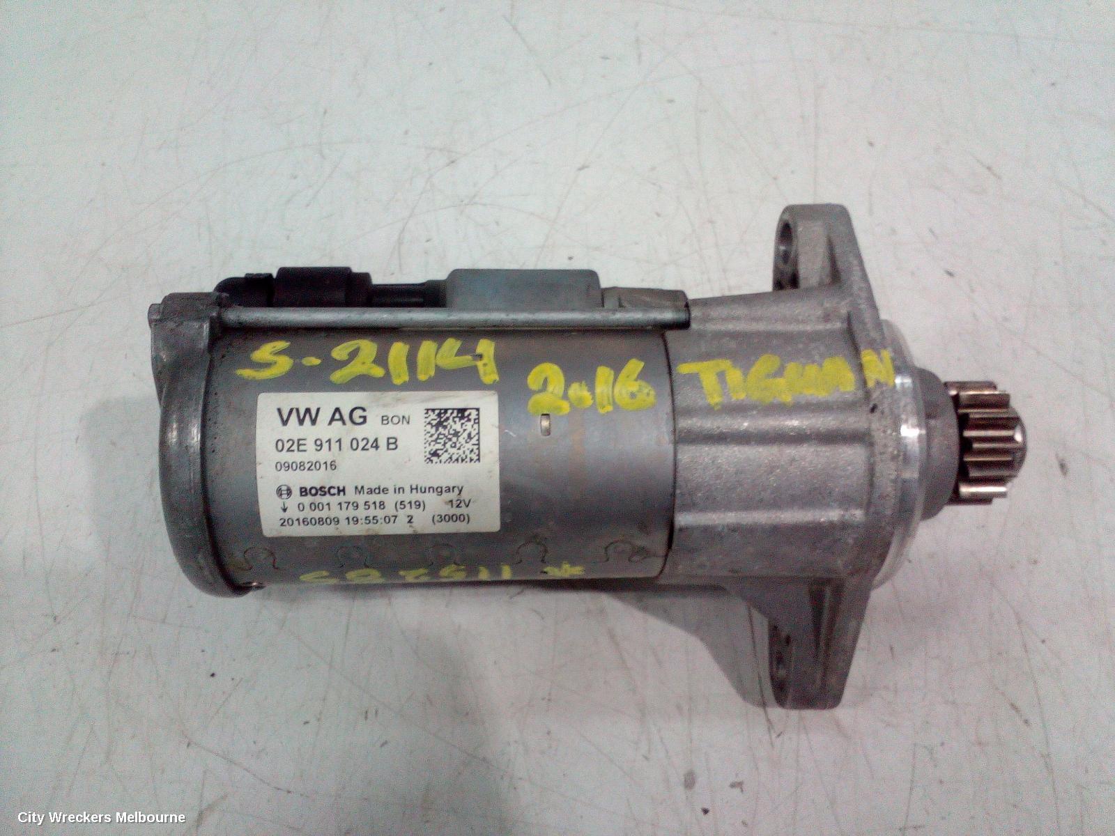VOLKSWAGEN TIGUAN STARTER, PETROL, 1.4, VALEO, CZEA CODE, 5NA, 06/2016 ONWARDS