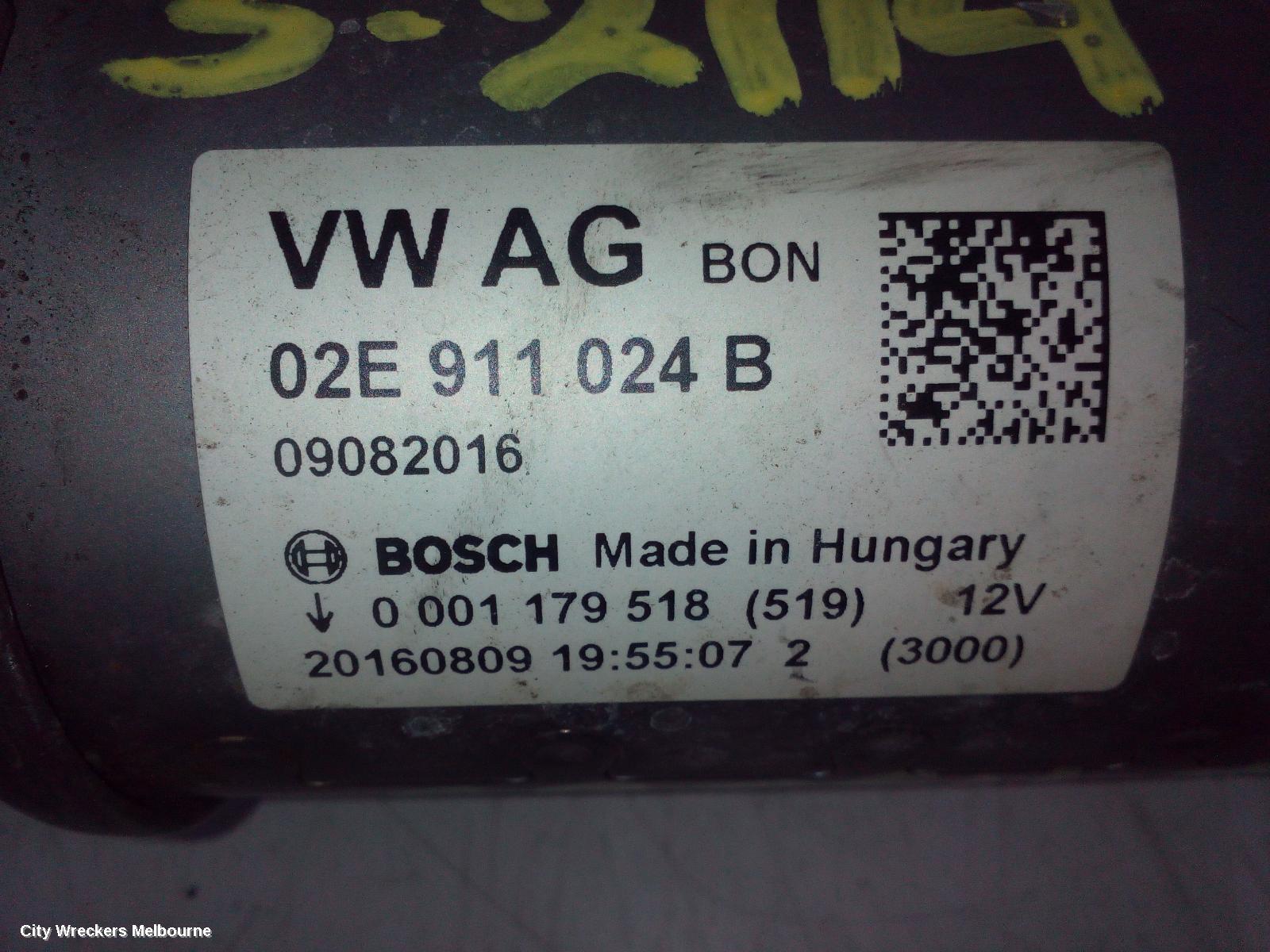VOLKSWAGEN TIGUAN STARTER, PETROL, 1.4, VALEO, CZEA CODE, 5NA, 06/2016 ONWARDS