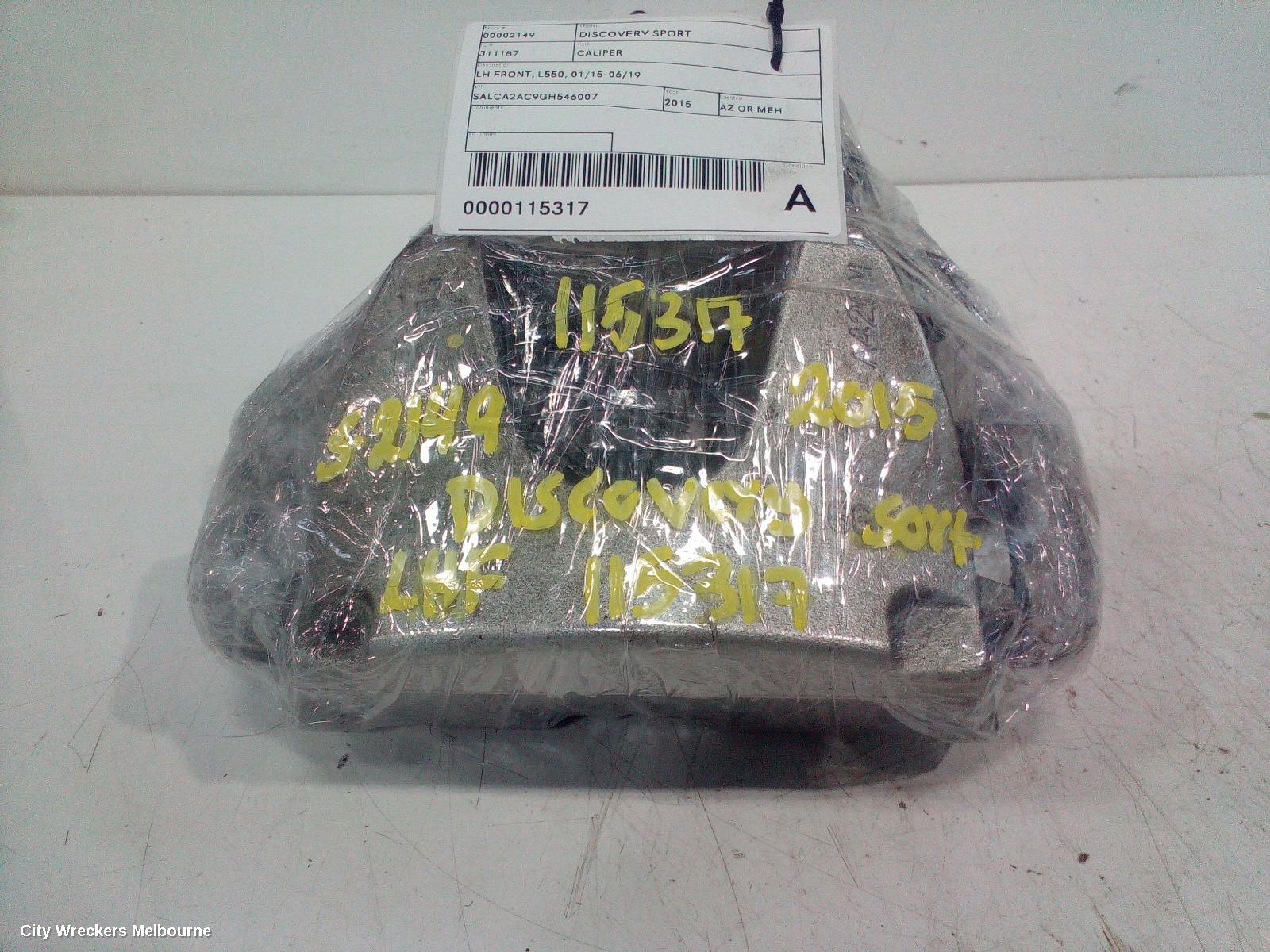 LAND ROVER DISCOVERY SPORT CALIPER, LH FRONT, L550, 01/2015 - 06/2019