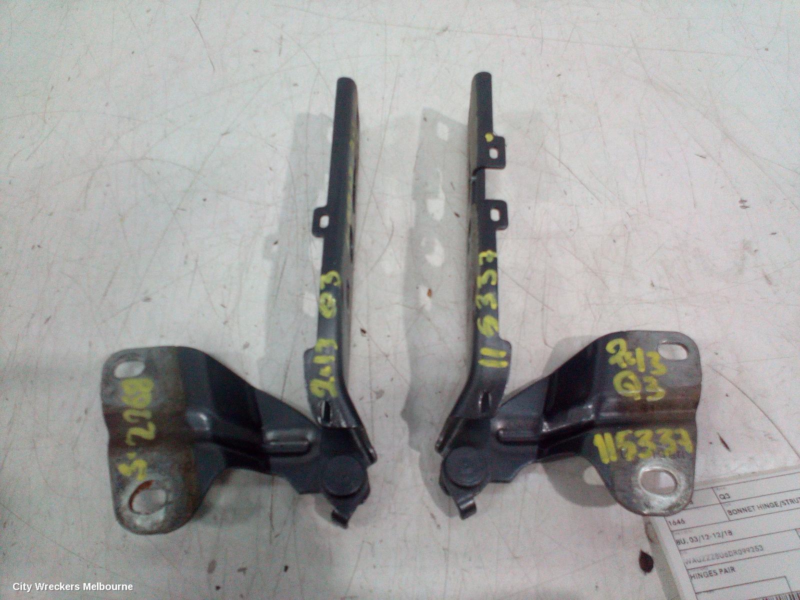 AUDI Q3 BONNET HINGE/STRUT, 8U, 03/2012 - 12/2018