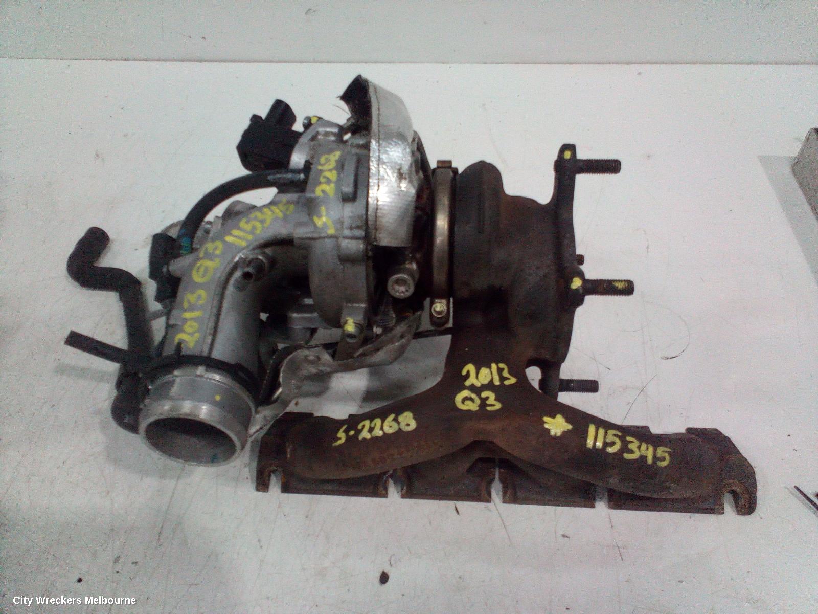 AUDI Q3 TURBO SUPERCHARGER, PETROL, 2.0, CCZC CODE, 8U, 03/2012 ONWARDS