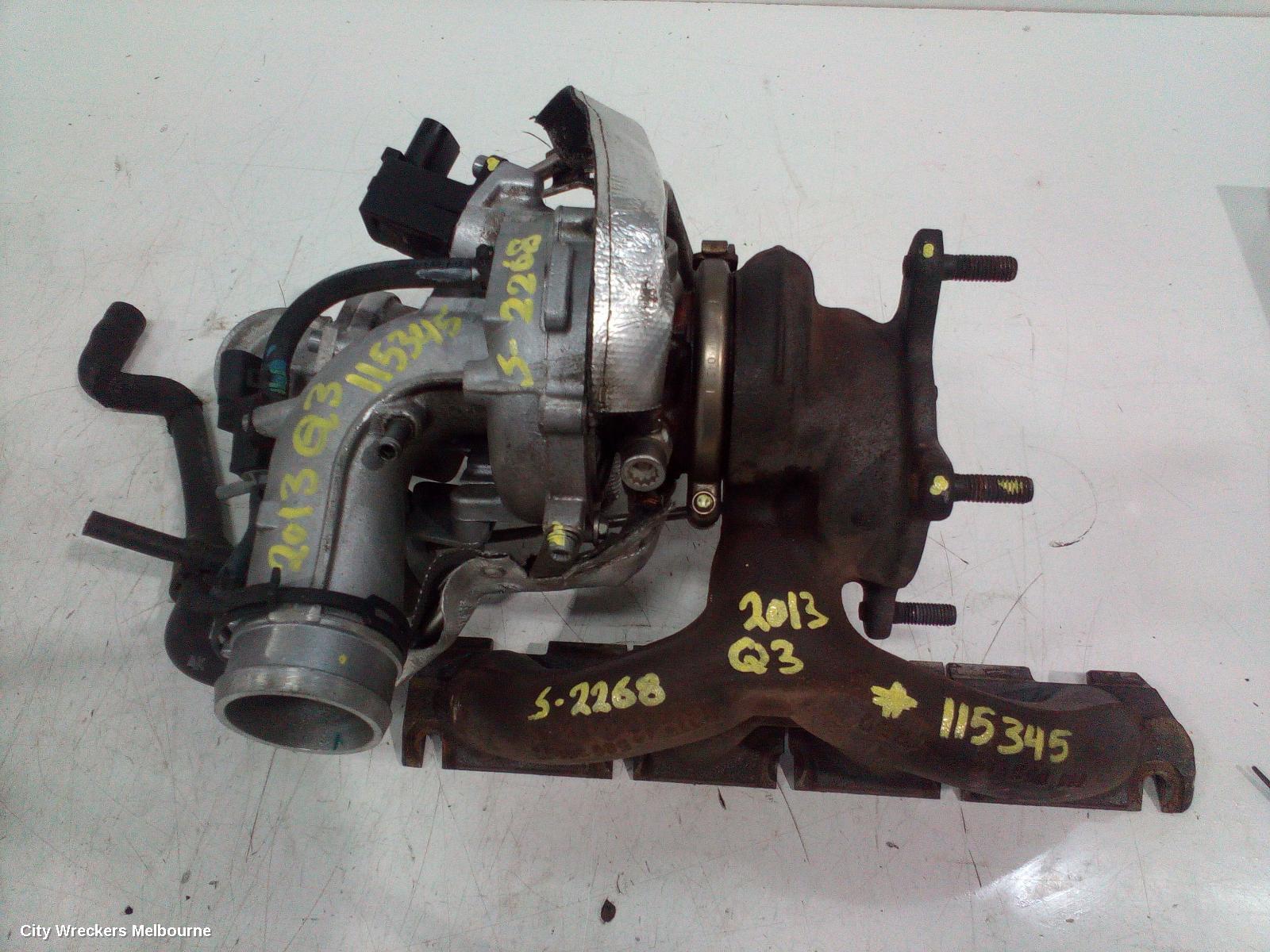 AUDI Q3 TURBO SUPERCHARGER, PETROL, 2.0, CCZC CODE, 8U, 03/2012 ONWARDS
