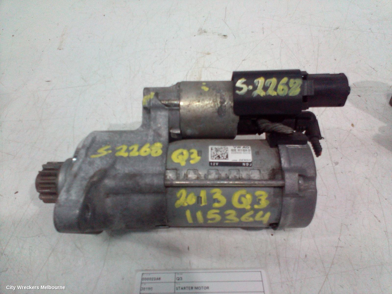 AUDI Q3 STARTER, PETROL, 2.0, DENSO, 8U, 03/2012 - 10/2014