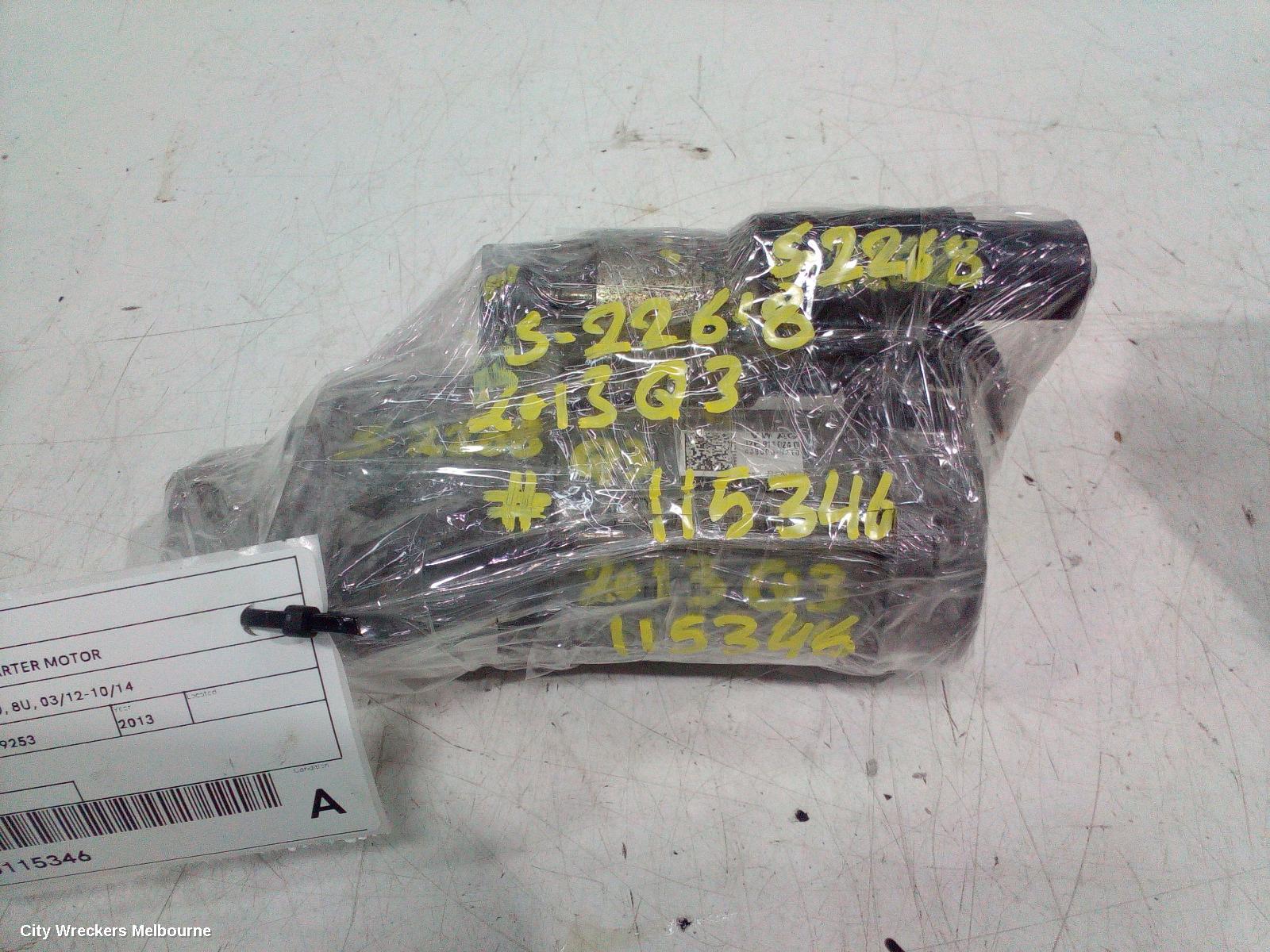 AUDI Q3 STARTER, PETROL, 2.0, DENSO, 8U, 03/2012 - 10/2014