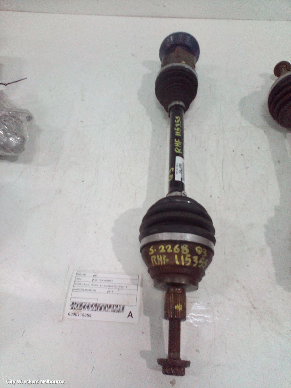 AUDI Q3 RIGHT DRIVESHAFT, FRONT, 2.0/2.5, PETROL, 8U, Q3/RSQ3, 03/2012 - 12/2018