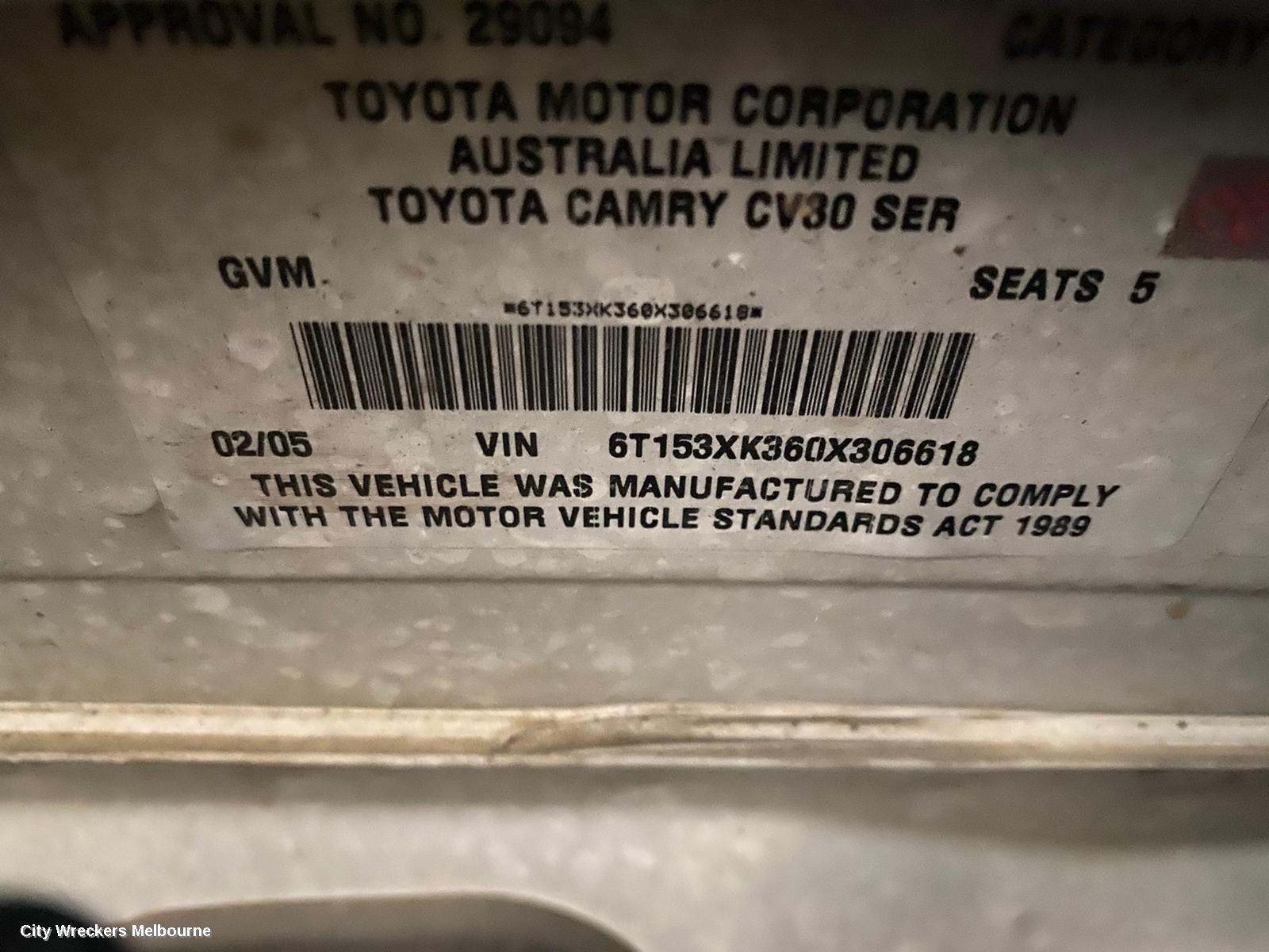 TOYOTA CAMRY LEFT FRONT WINDOW REG/MOTOR, SK36, POWER, 08/2002 - 05/2006