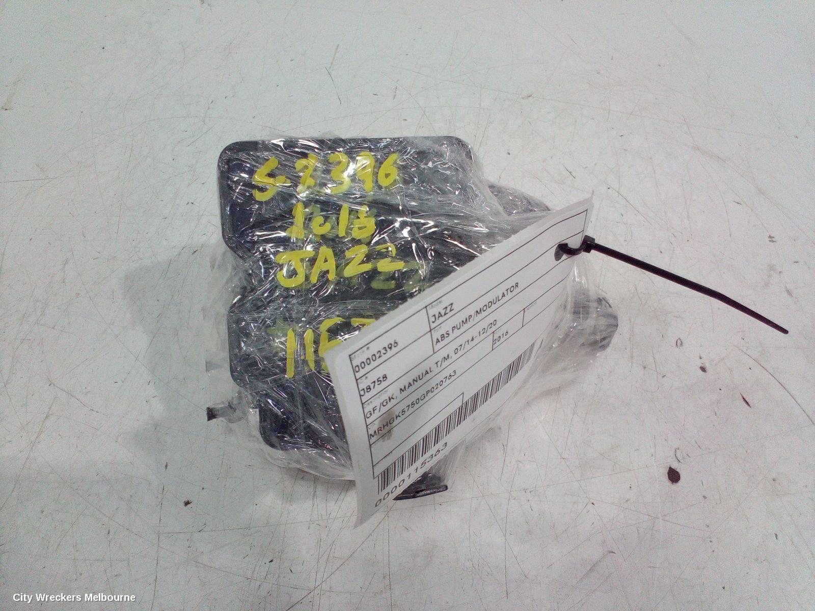 HONDA JAZZ ABS PUMP/MODULATOR, GF/GK, MANUAL T/M, 07/2014 - 12/2020