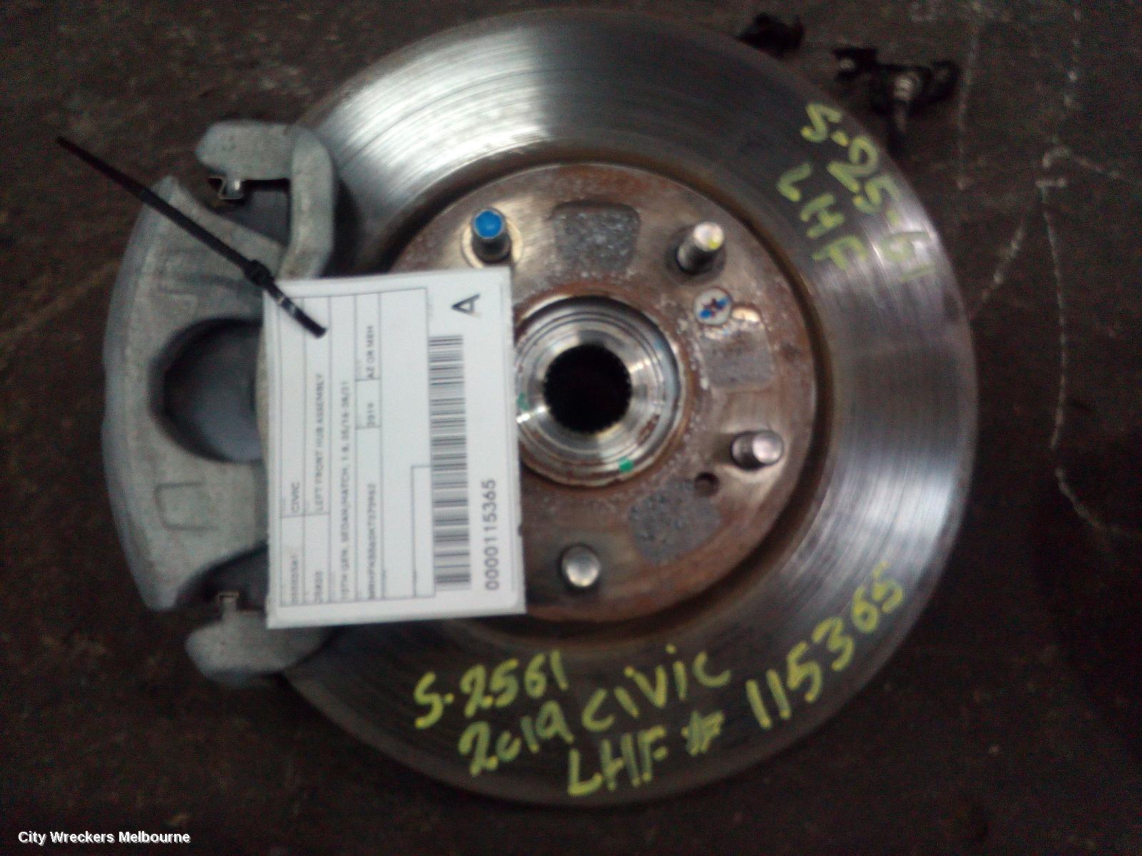 HONDA CIVIC LEFT FRONT HUB ASSEMBLY, 10TH GEN, SEDAN/HATCH, 1.8, 05/2016 - 08/2021