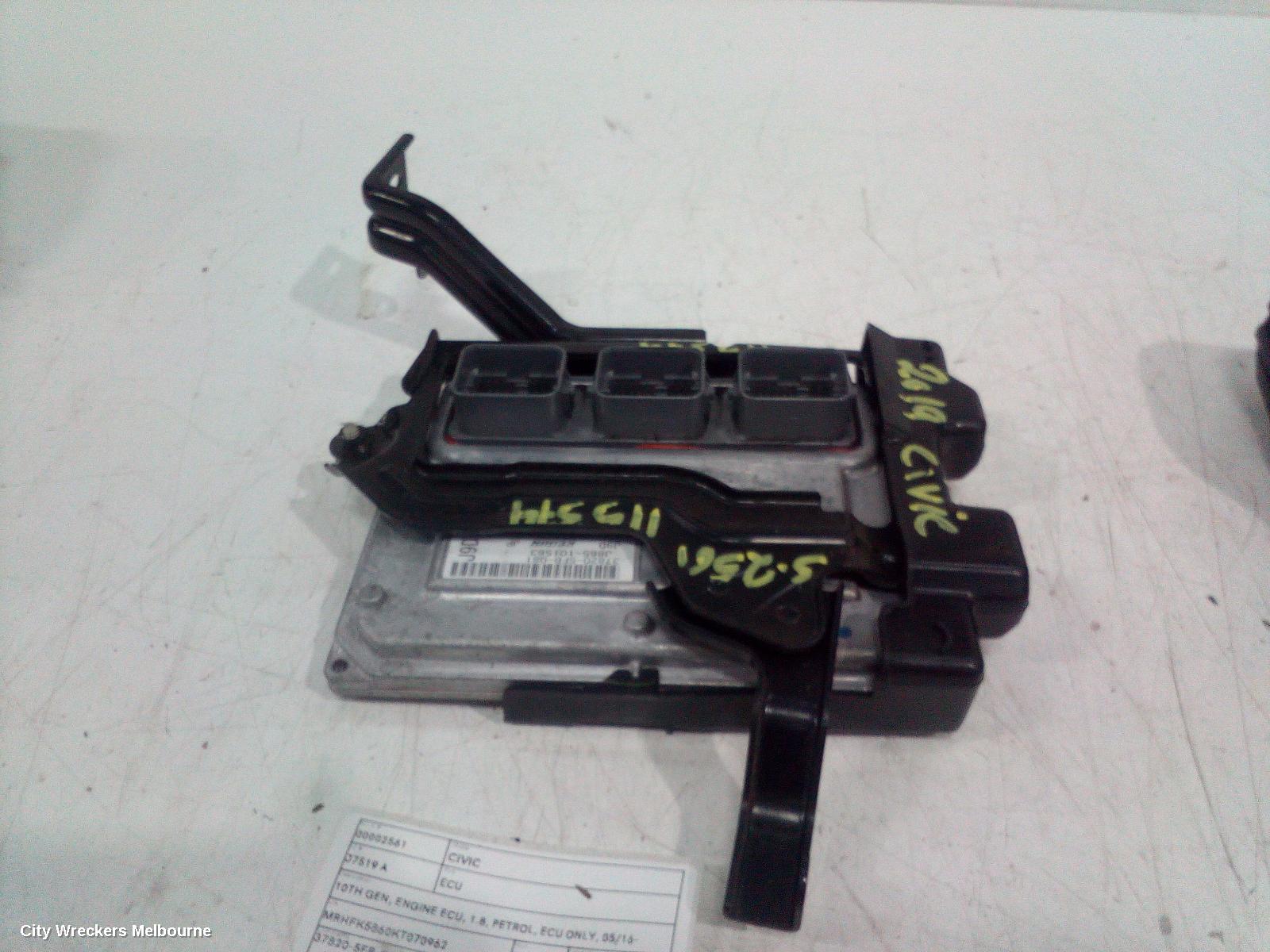 HONDA CIVIC ECU, 10TH GEN, ENGINE ECU, 1.8, PETROL, ECU ONLY, 05/2016 - 08/2021