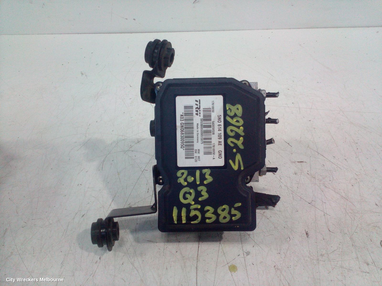 AUDI Q3 ABS PUMP/MODULATOR, P/N 5N0614109A3, 8U, 03/2012 - 12/2018