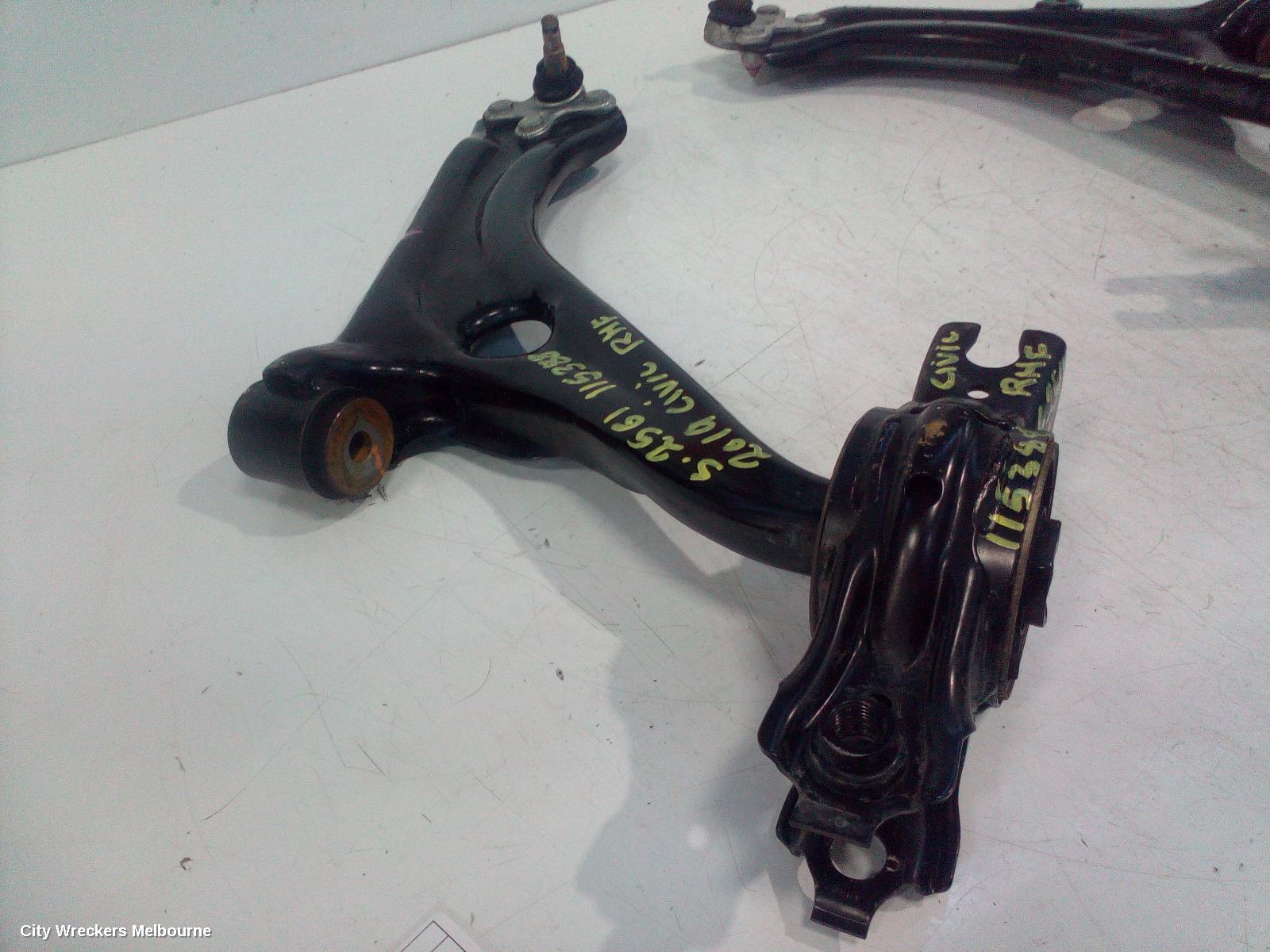 HONDA CIVIC RIGHT FRONT LOWER CONTROL ARM, 10TH GEN, SEDAN/HATCH, VTI-L/RS/VTI-LX, 05/2016 - 08/2021