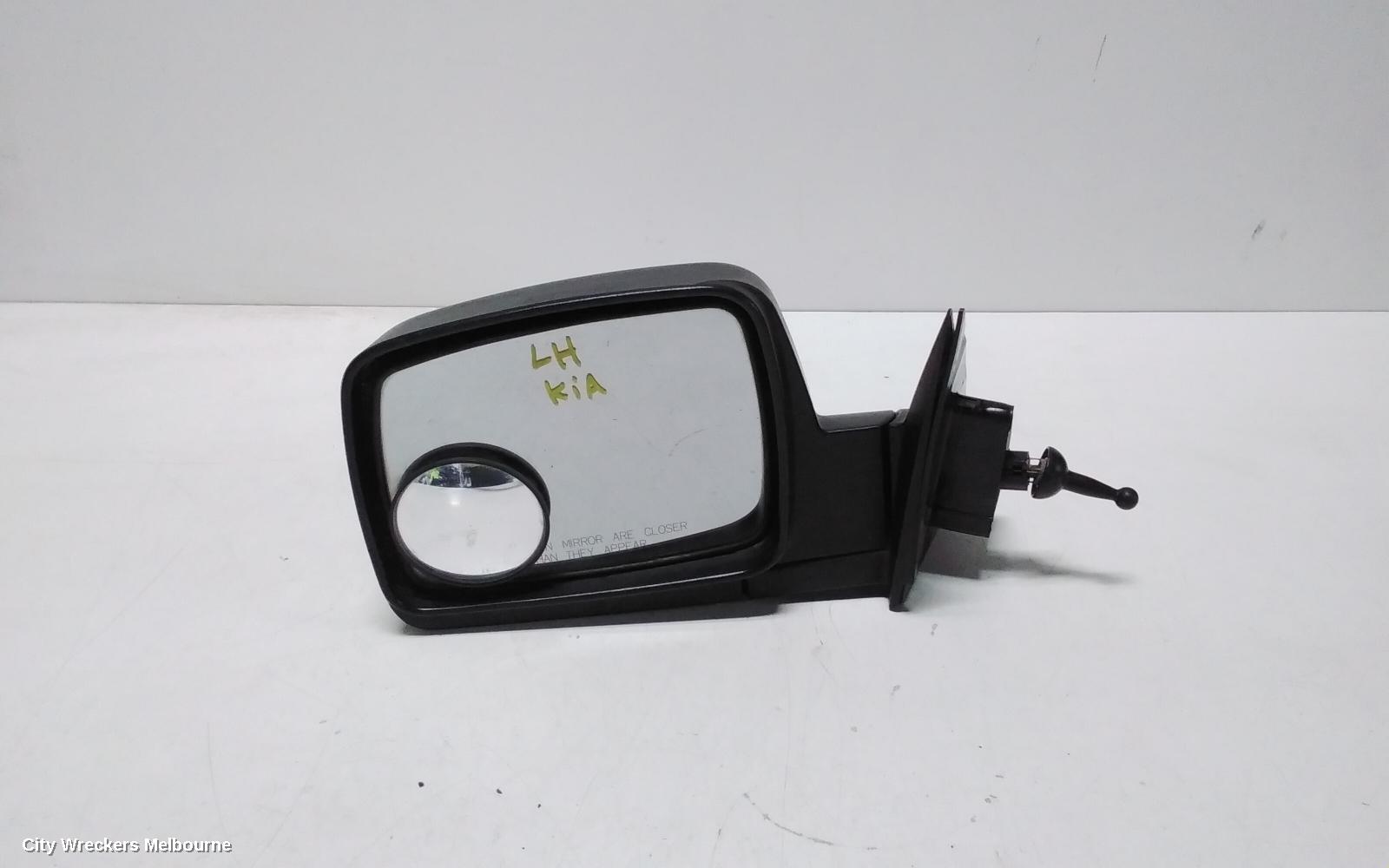KIA PREGIO LEFT DOOR MIRROR, CT, MANUAL, SQUARE TYPE, 07/2004 - 01/2006