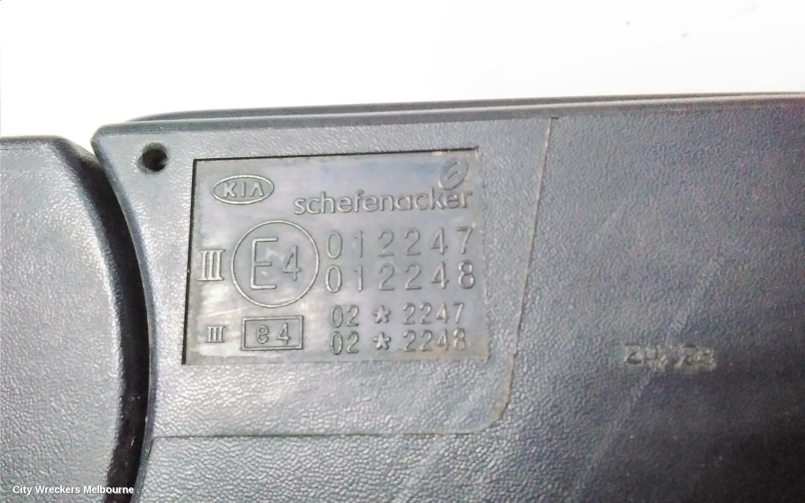 KIA PREGIO RIGHT DOOR MIRROR, CT, MANUAL, SQUARE TYPE, 07/2004 - 01/2006