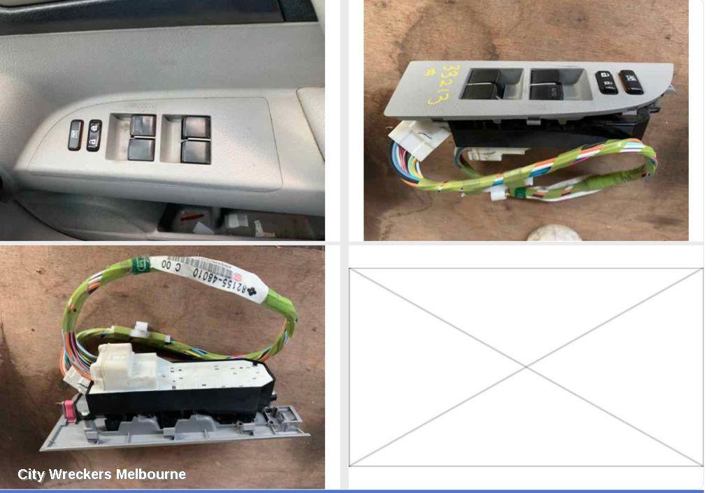 TOYOTA KLUGER PWR DR WIND SWITCH, RH FRONT (MASTER SWITCH), GSU40-GSU45, 05/2007 - 02/2014