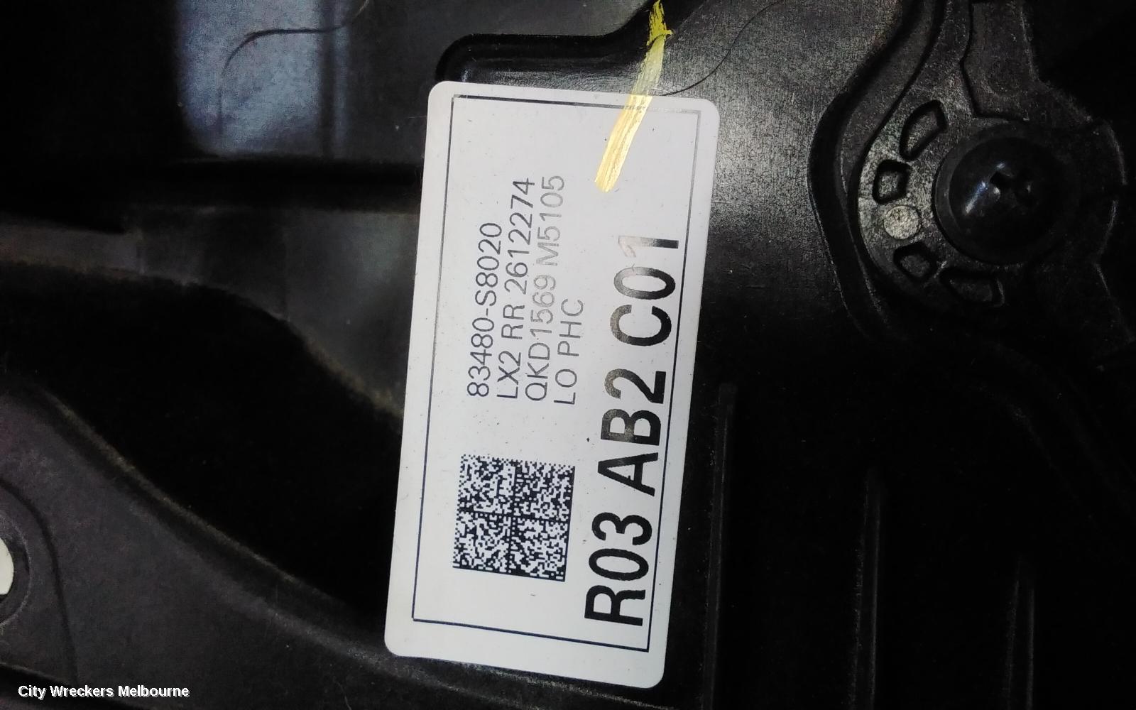 HYUNDAI PALISADE RIGHT REAR WND REG/MOTOR, LX2, DOOR REG ASSY (REG AND MOTOR), 07/2020 - 11/2024
