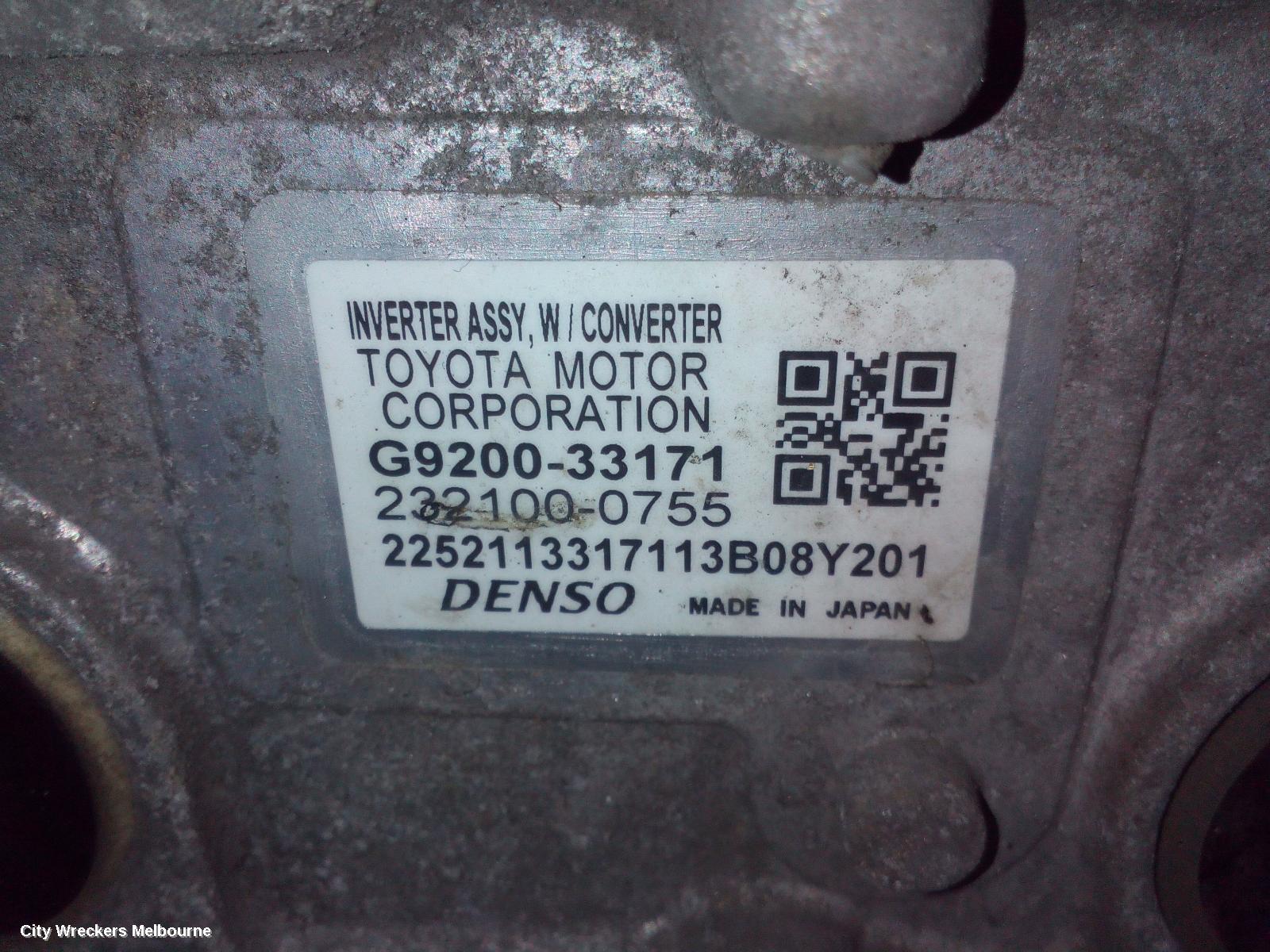 TOYOTA CAMRY INVERTER, HYBRID INVERTER, AVV50R, 03/2012 - 10/2017