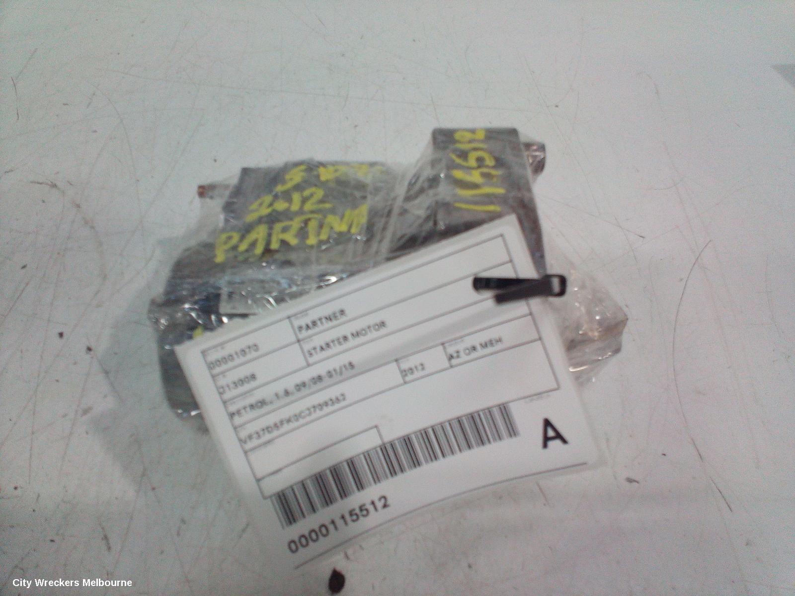 PEUGEOT PARTNER STARTER, PETROL, 1.6, 09/2008 - 01/2015