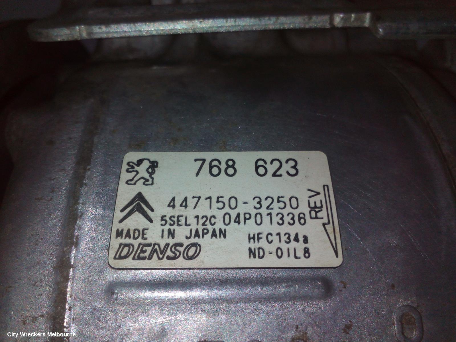 PEUGEOT PARTNER A/C COMPRESSOR, 1.6, PETROL, 09/2008 - 01/2015