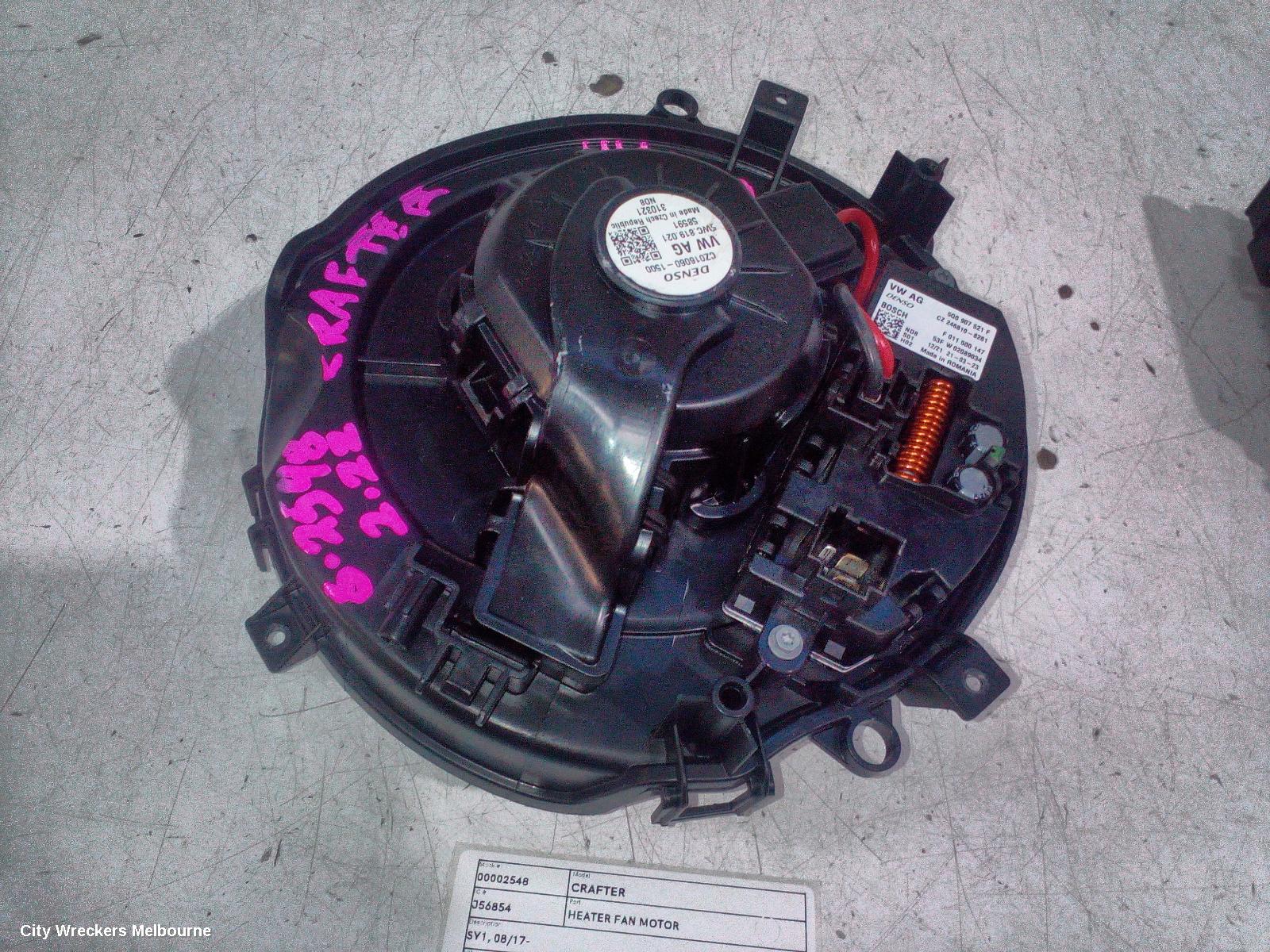 VOLKSWAGEN CRAFTER HEATER FAN MOTOR, SY1, 08/2017 ONWARDS