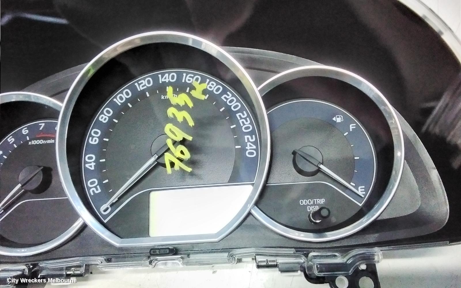 TOYOTA COROLLA INSTRUMENT CLUSTER, 1.8, 2ZR-FE, AUTO T/M, ASCENT/ASCENT SPORT, ZRE182R, HATCH, 06/2015 - 06/2018