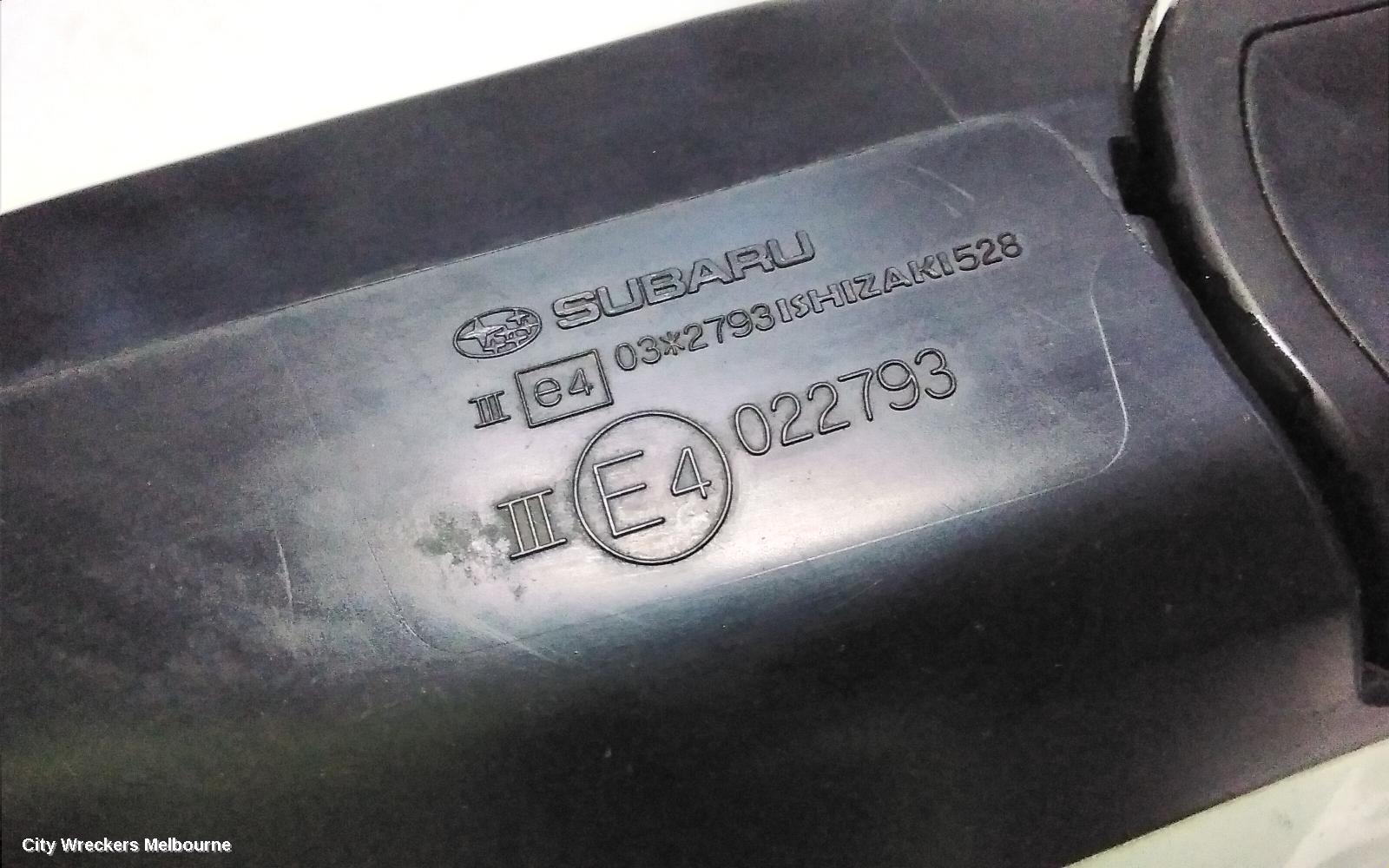 SUBARU FORESTER LEFT DOOR MIRROR, SH, COLOUR CODED, NON FLASHER, NON HEATED, (3 WIRE), 02/2008 - 11/2010