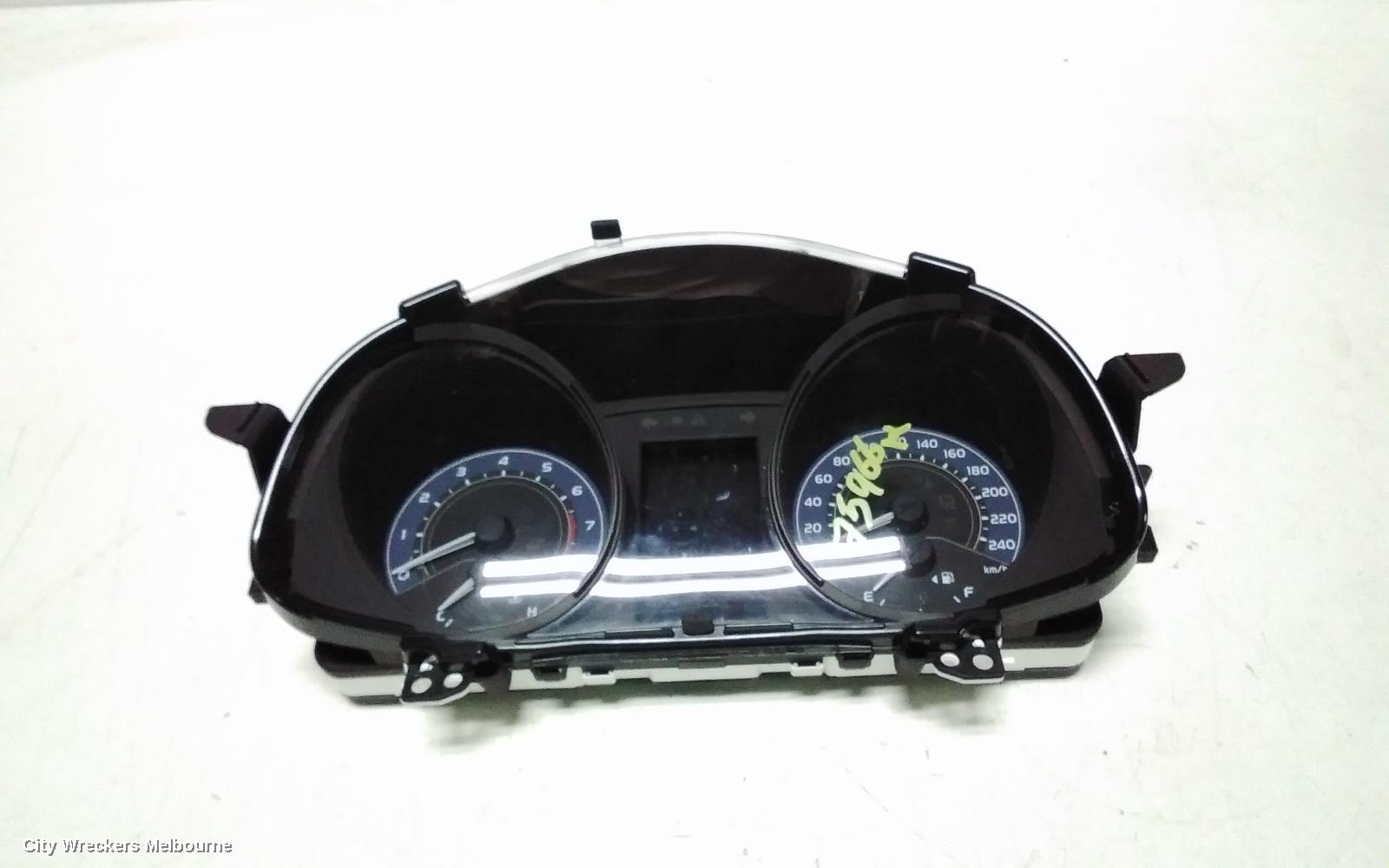 TOYOTA COROLLA INSTRUMENT CLUSTER, 1.8, AUTO T/M, 2ZR-FE, ZR/SX, ZRE182R, HATCH, 06/2015 - 06/2018