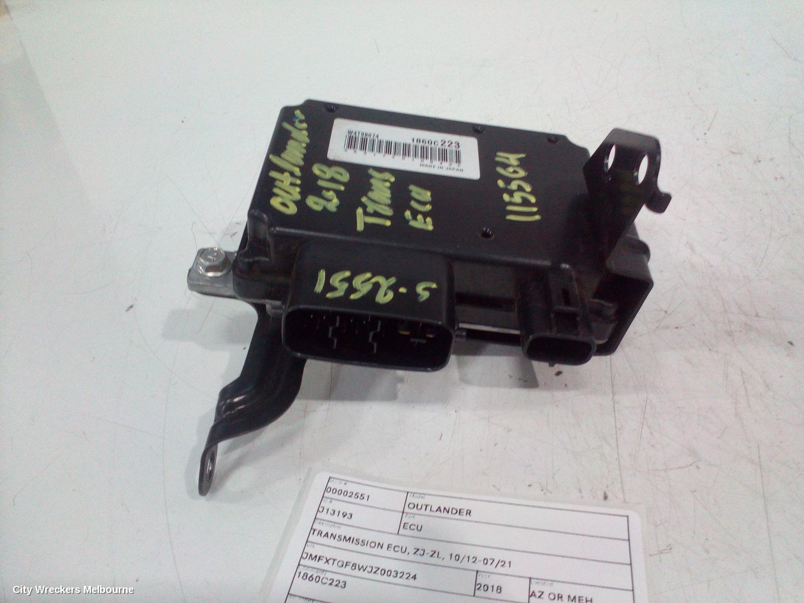 MITSUBISHI OUTLANDER ECU, TRANSMISSION ECU, ZJ-ZL, 10/2012 - 07/2021