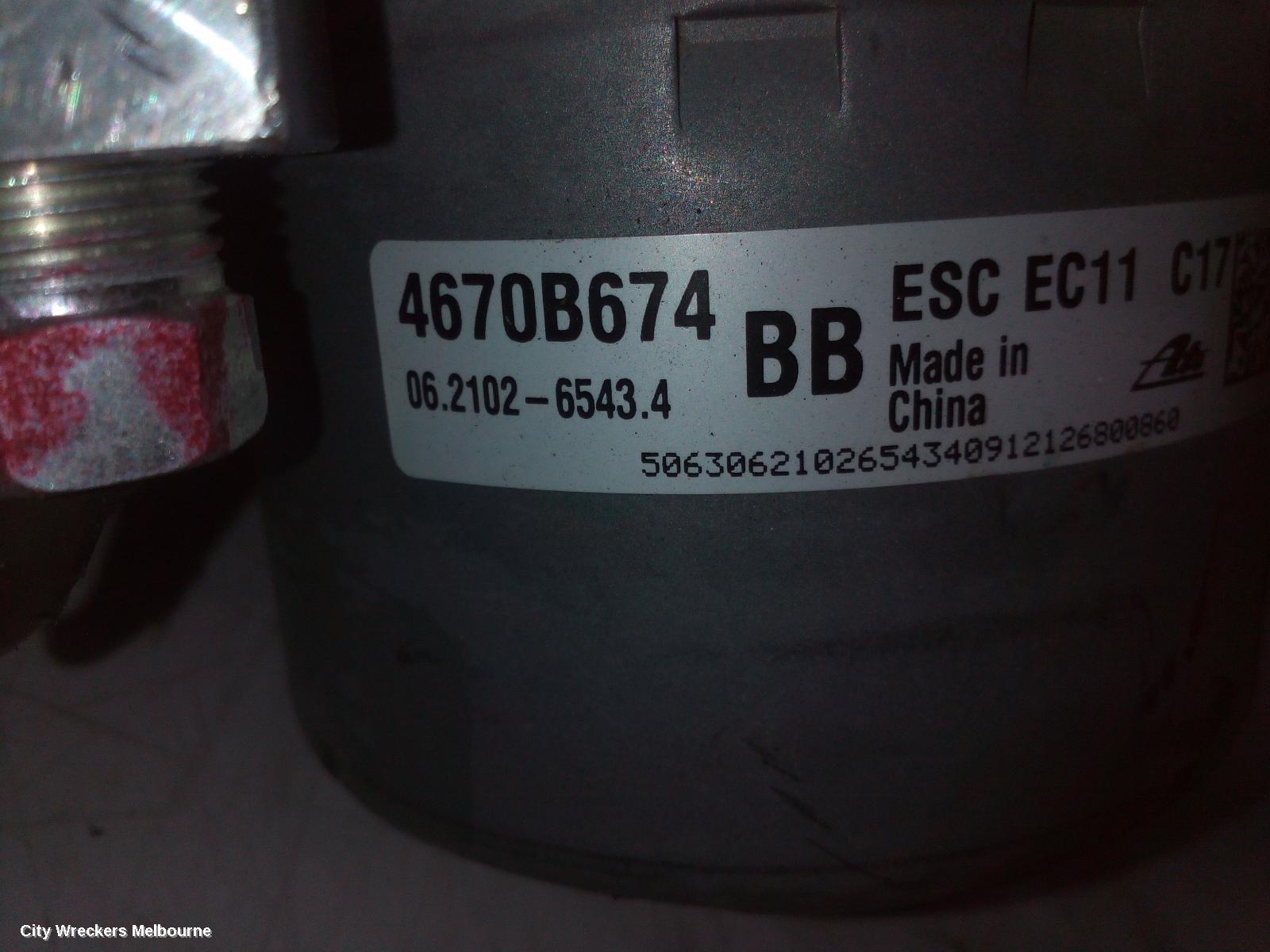 MITSUBISHI ASX ABS PUMP/MODULATOR, XA-XD, P/N 4670B674, 05/2010 ONWARDS