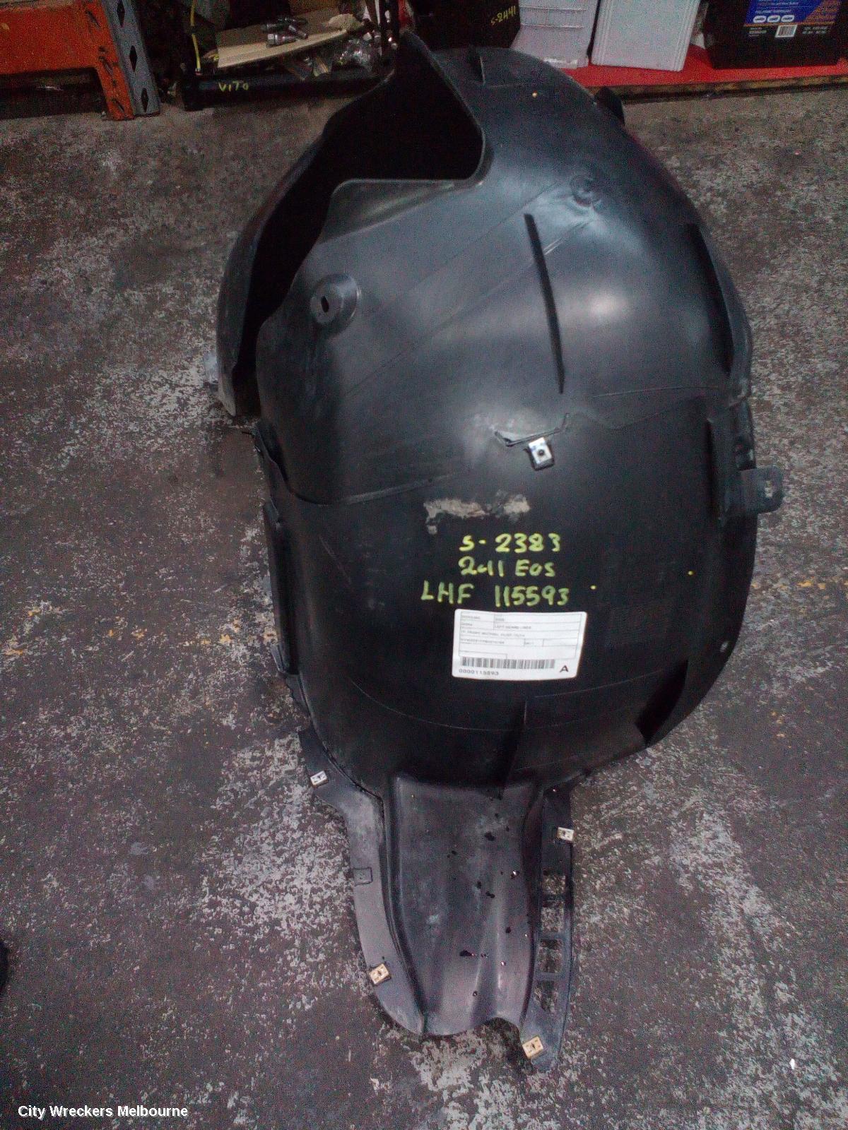 VOLKSWAGEN EOS LEFT GUARD LINER, 1F, FRONT SECTION, 02/2007 - 12/2014