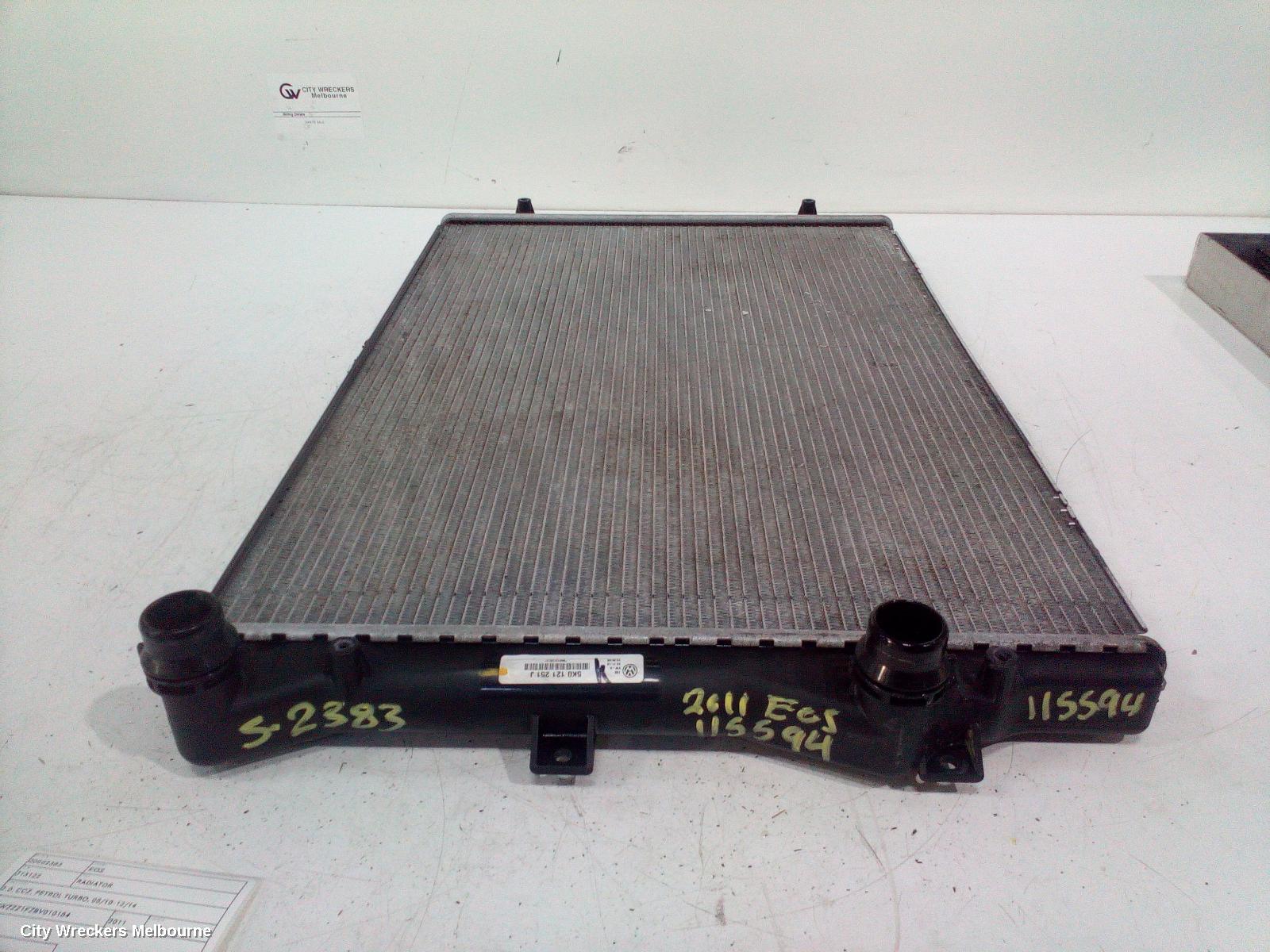 VOLKSWAGEN EOS RADIATOR, 2.0, CCZ, PETROL TURBO, 05/2010 - 12/2014