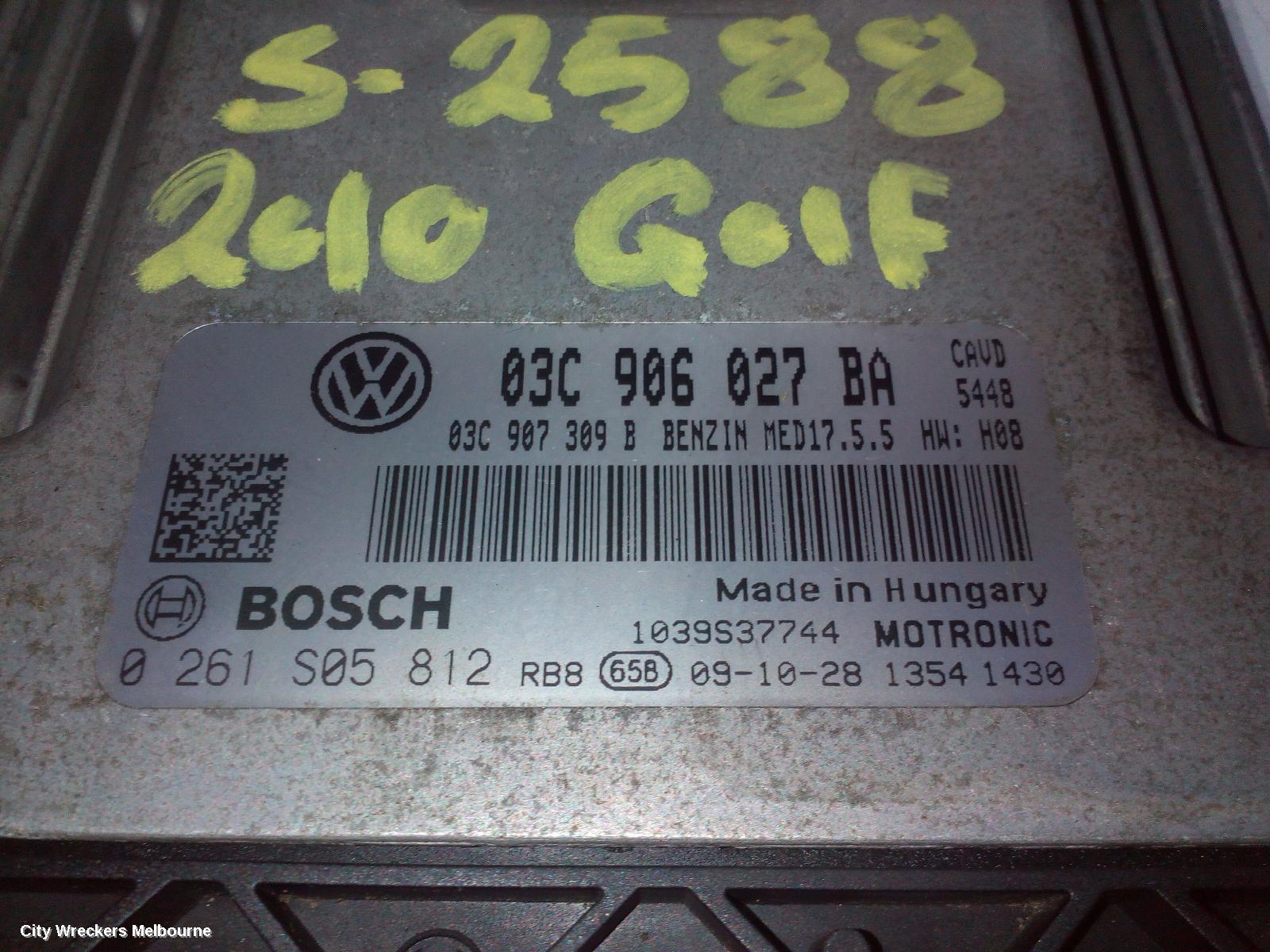 VOLKSWAGEN GOLF ECU, ENGINE ECU, 1.4, PETROL, CAVD CODE, ECU ONLY, GEN 6, 10/2008 - 01/2016